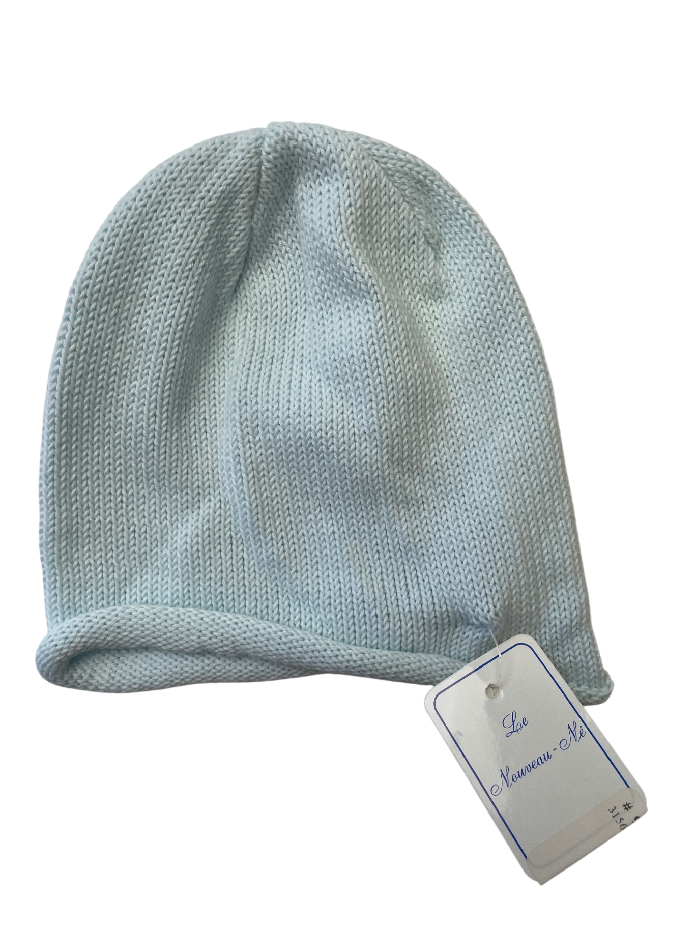 Le Nouveau-Ne Hat - Blue Knit 100% Cotton Made in Italy | size 6 Months