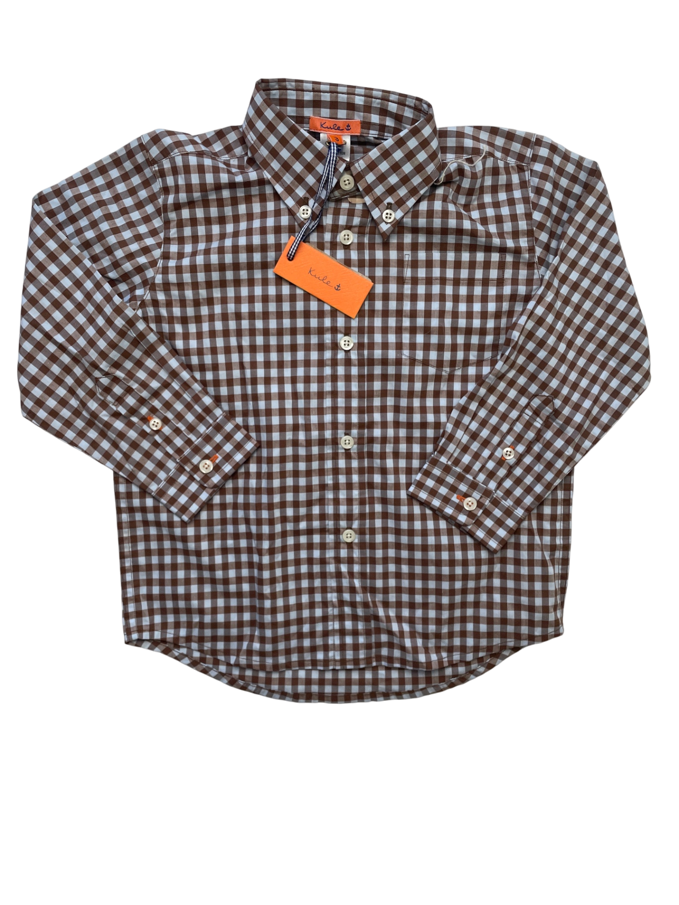 Kule Shirt - Brown Gingham Button Down | size 3T