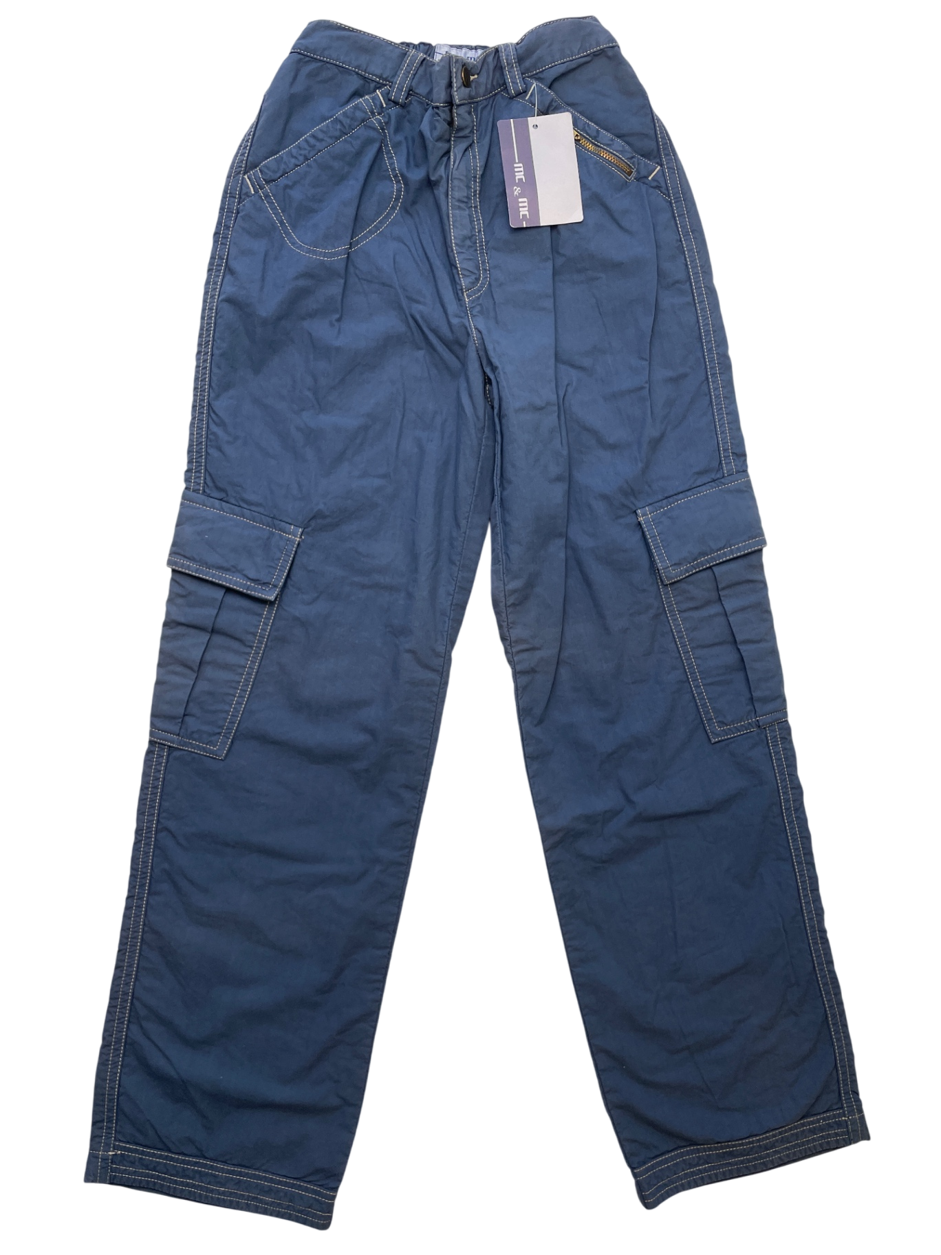 MC & MC Pants - Blue Cargo White Stitching | size 10