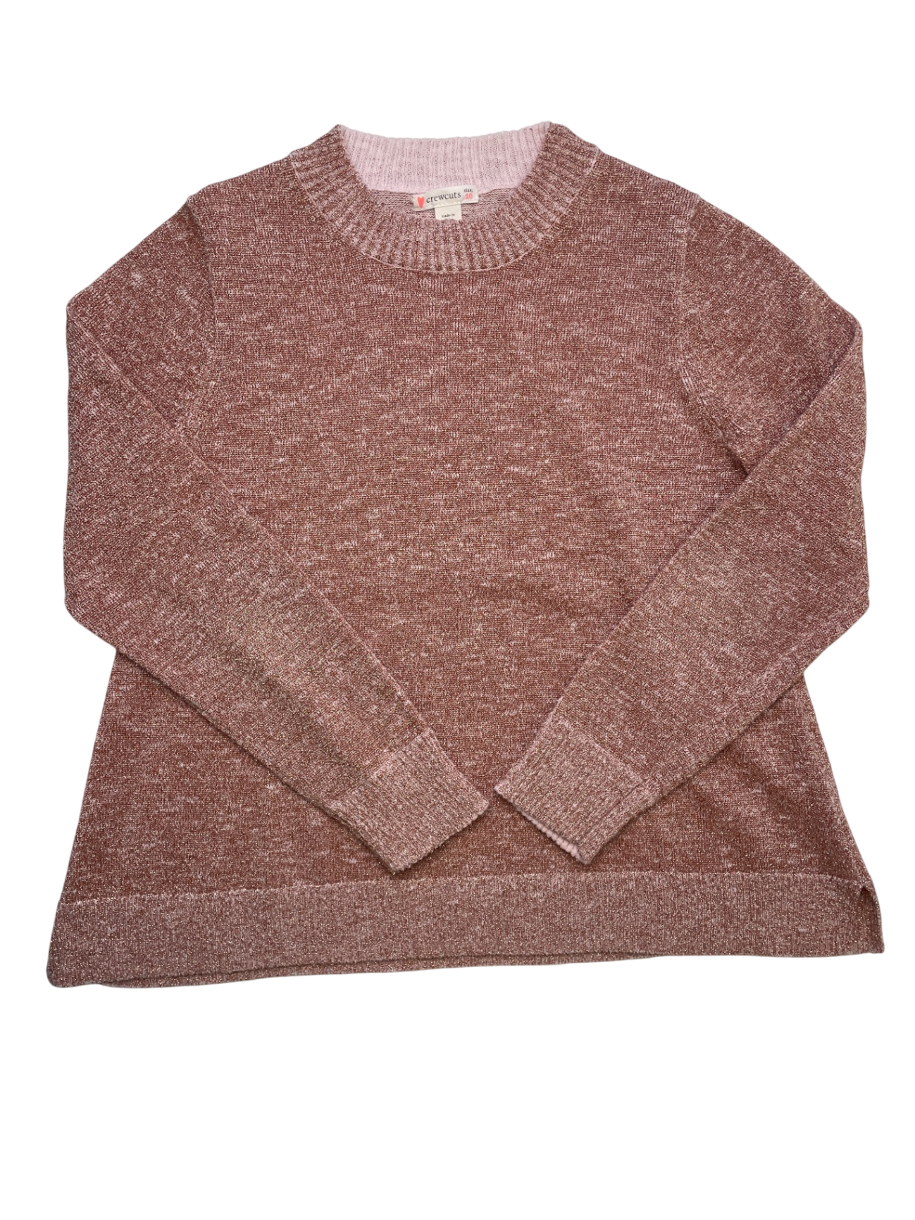 Crewcuts Sweater - Pink Metallic Knit | size 10