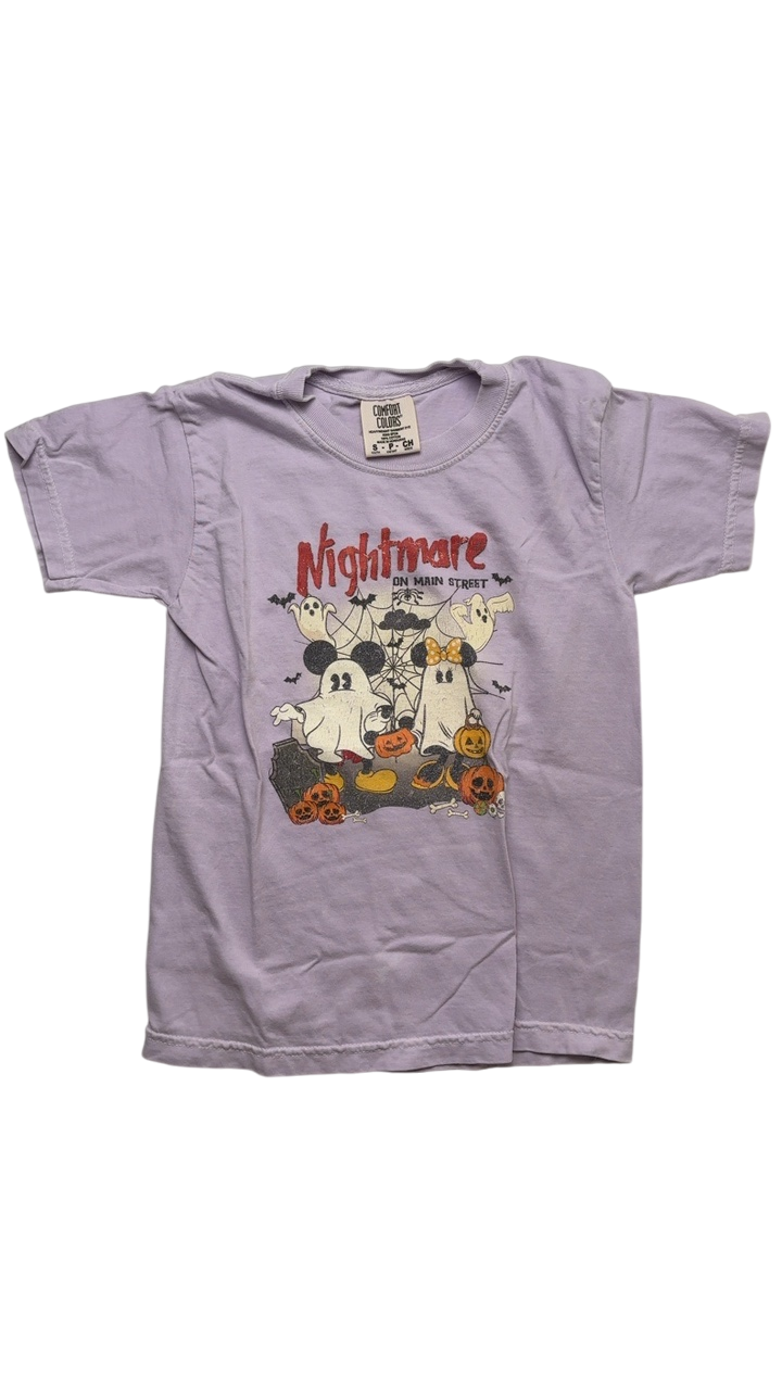 Comfort Colors Halloween Clothing - Purple Nightmare on Main Street T-Shirt | size S