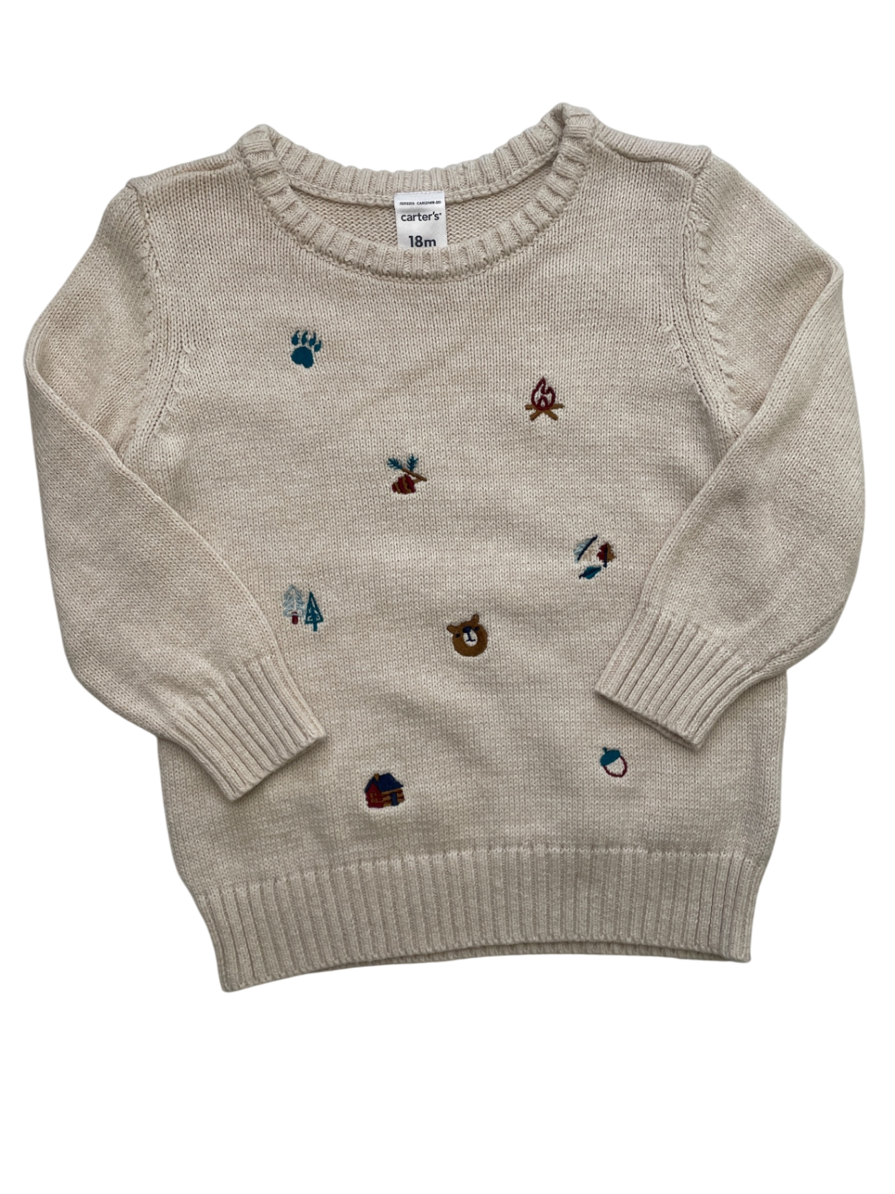 Carter's Sweater - Cream Small Nature Embroidery | size 18 Months