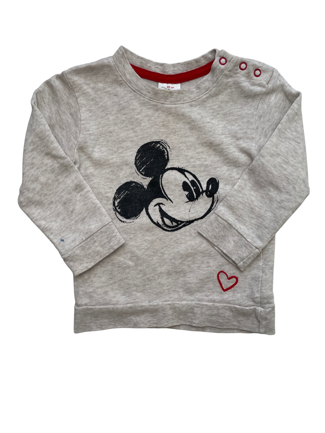 Hanna Andersson Sweatshirt - Gray Mickey Mouse Red Heart | size 4T