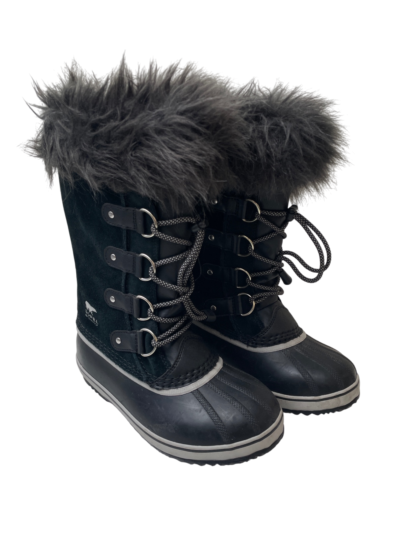 Sorel Boots - Black Fleece Lined Suede + Rubber Snow Boots | size 3