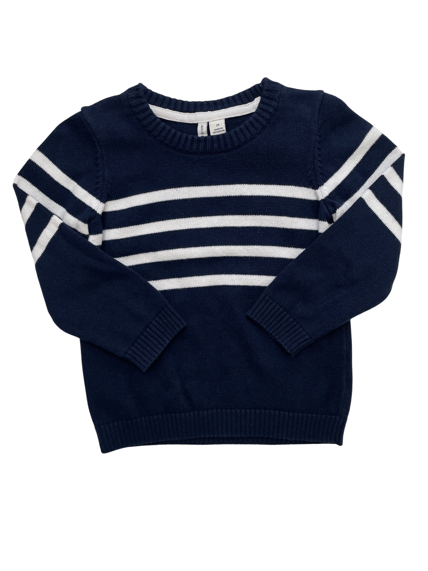 Janie and Jack Sweater - Navy Blue Stripe | size 2T
