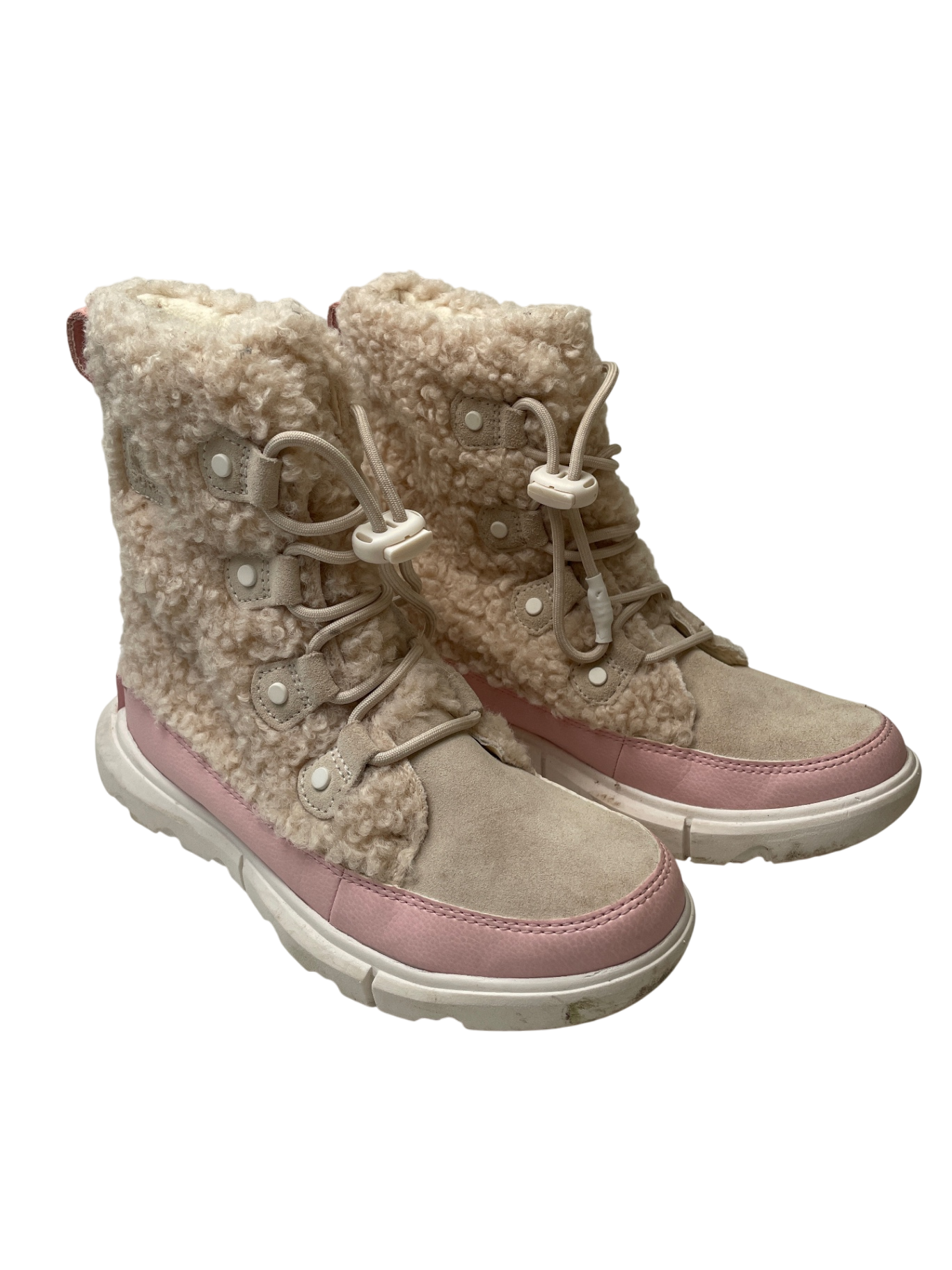 Sorel Boots - Pink Sherpa + Suede Snow Boots | size 4