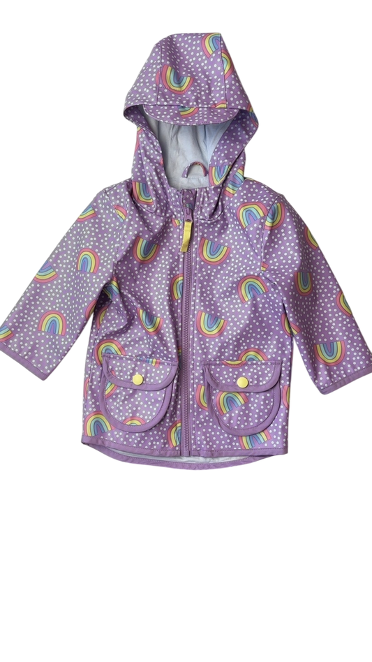 Cat & Jack Jacket - Purple Polka Dot Rainbow Rain Coat | size 12 Months