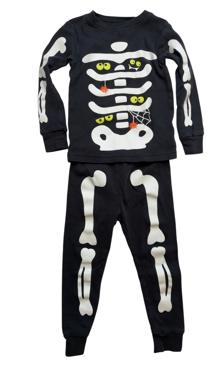 Carter's Halloween Clothing - Black Skeleton Pajamas | size 2T