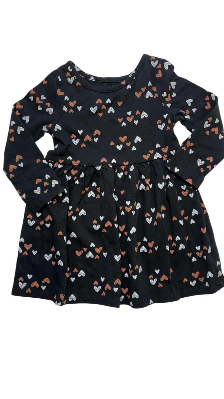 Cat & Jack Halloween Clothing - Black Dress Heart Pattern | size 2T