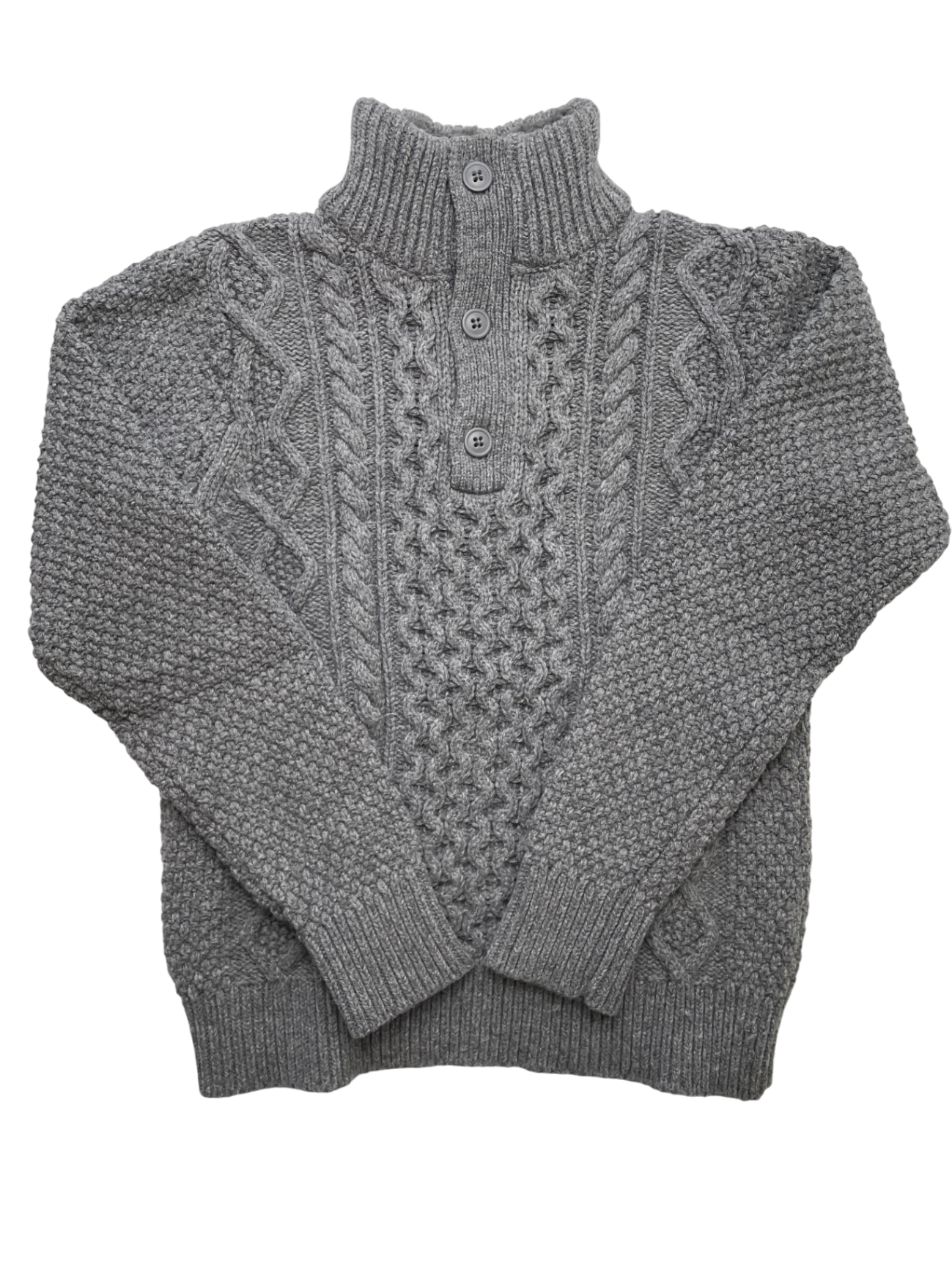 GapKids Sweater - Gray Cable Knit Buttons | size 12