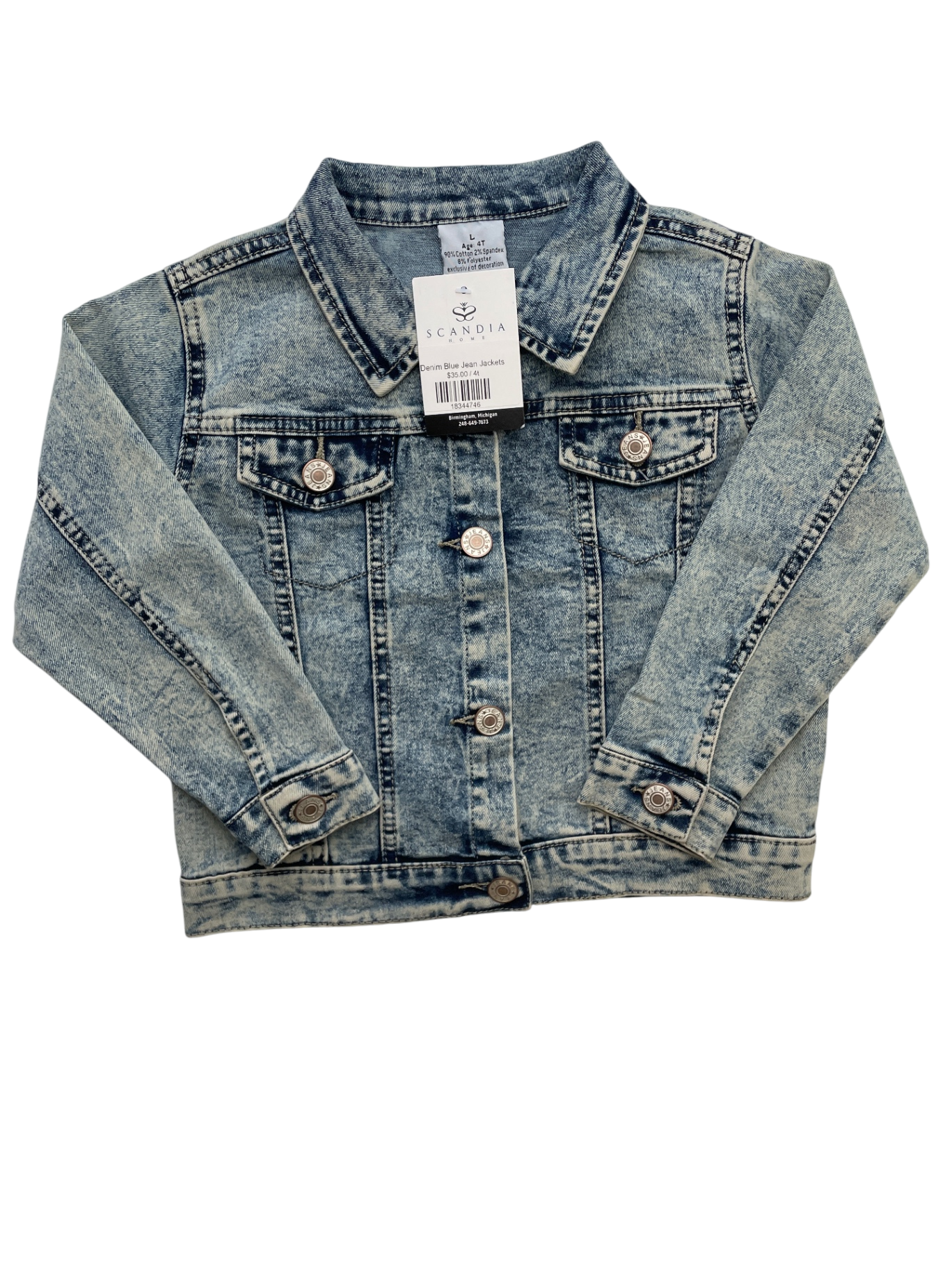 Scandia Home Jacket - Blue Denim Acid Wash | size 4T