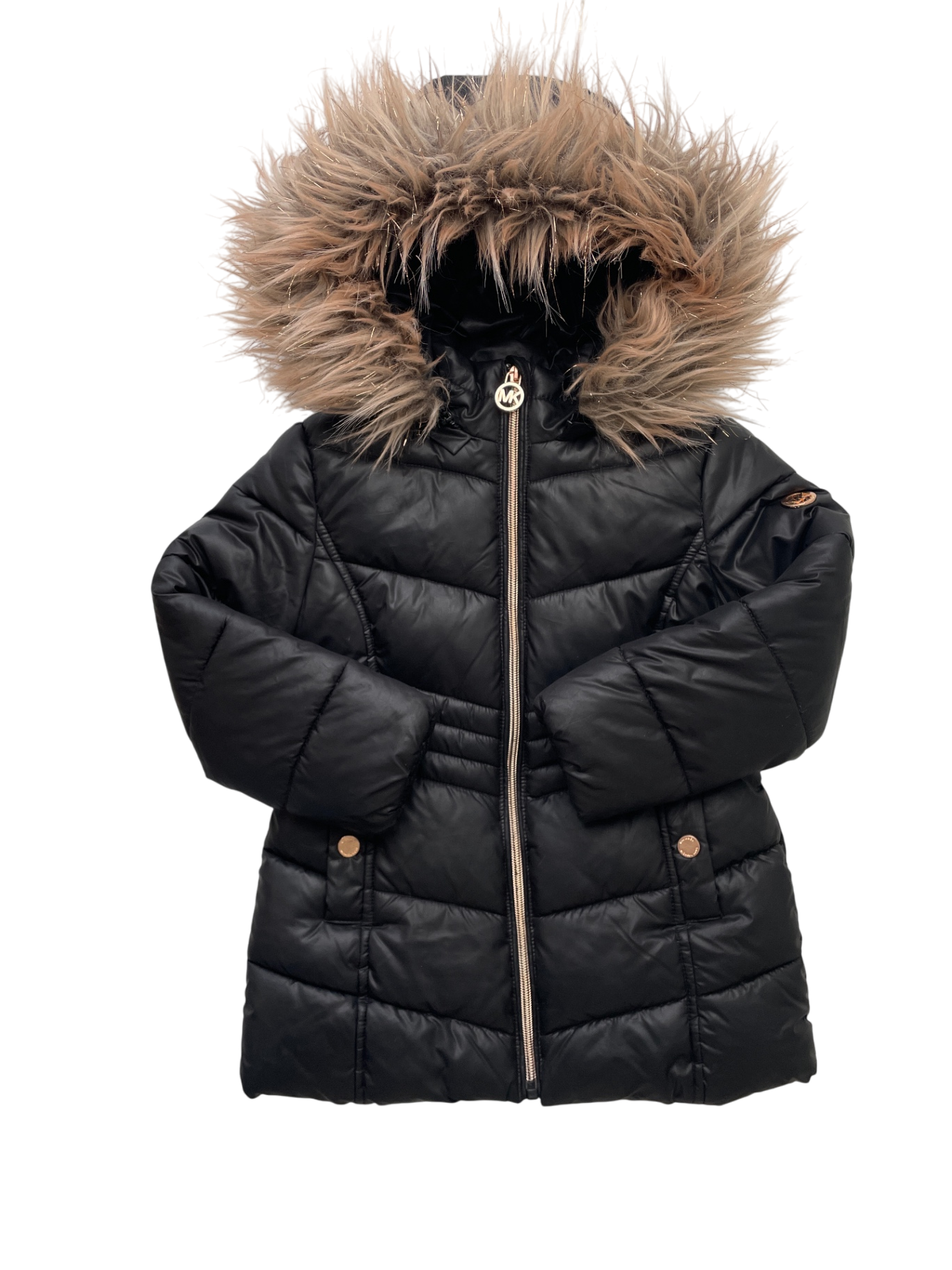 Michael Kors Coat - Black Puffer w/ Metallic Fur Hood | size 4T