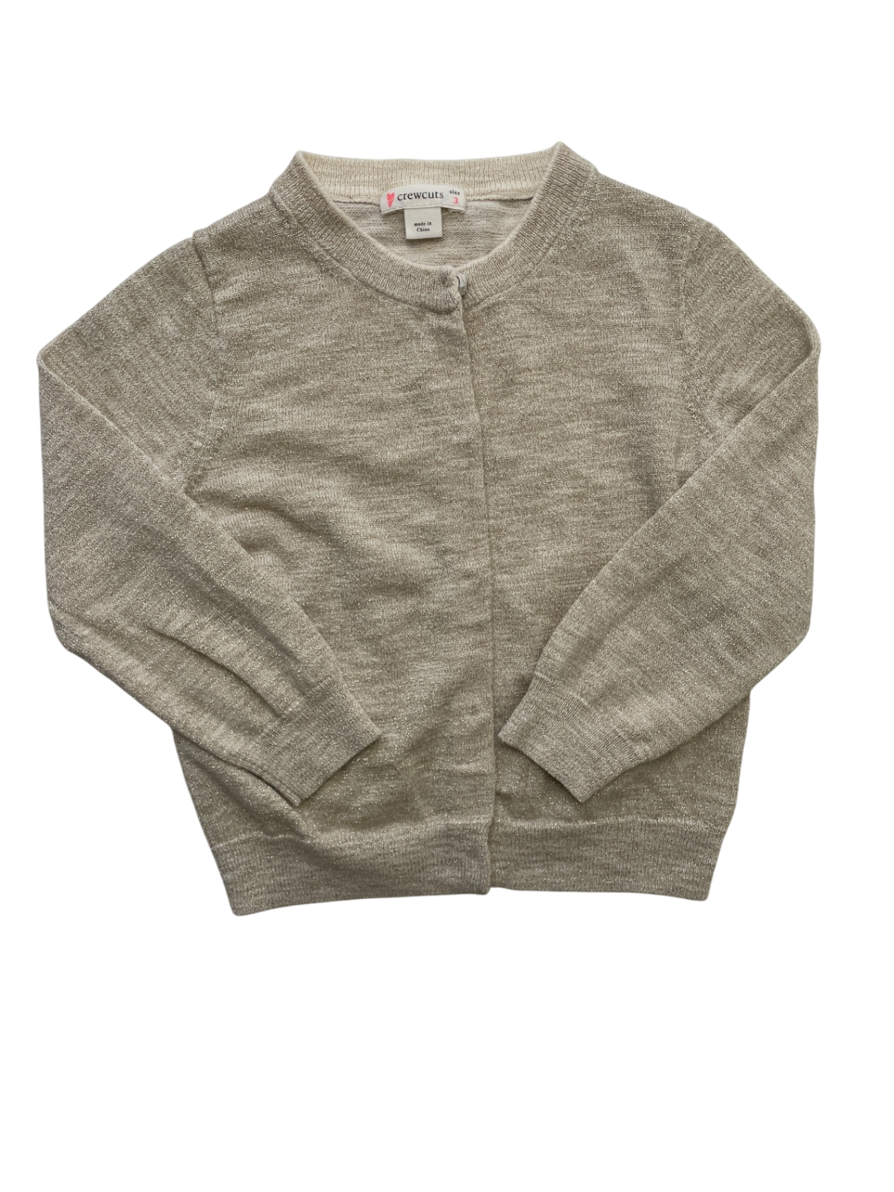 Crewcuts Sweater - Gold Metallic Cardigan | size 3T