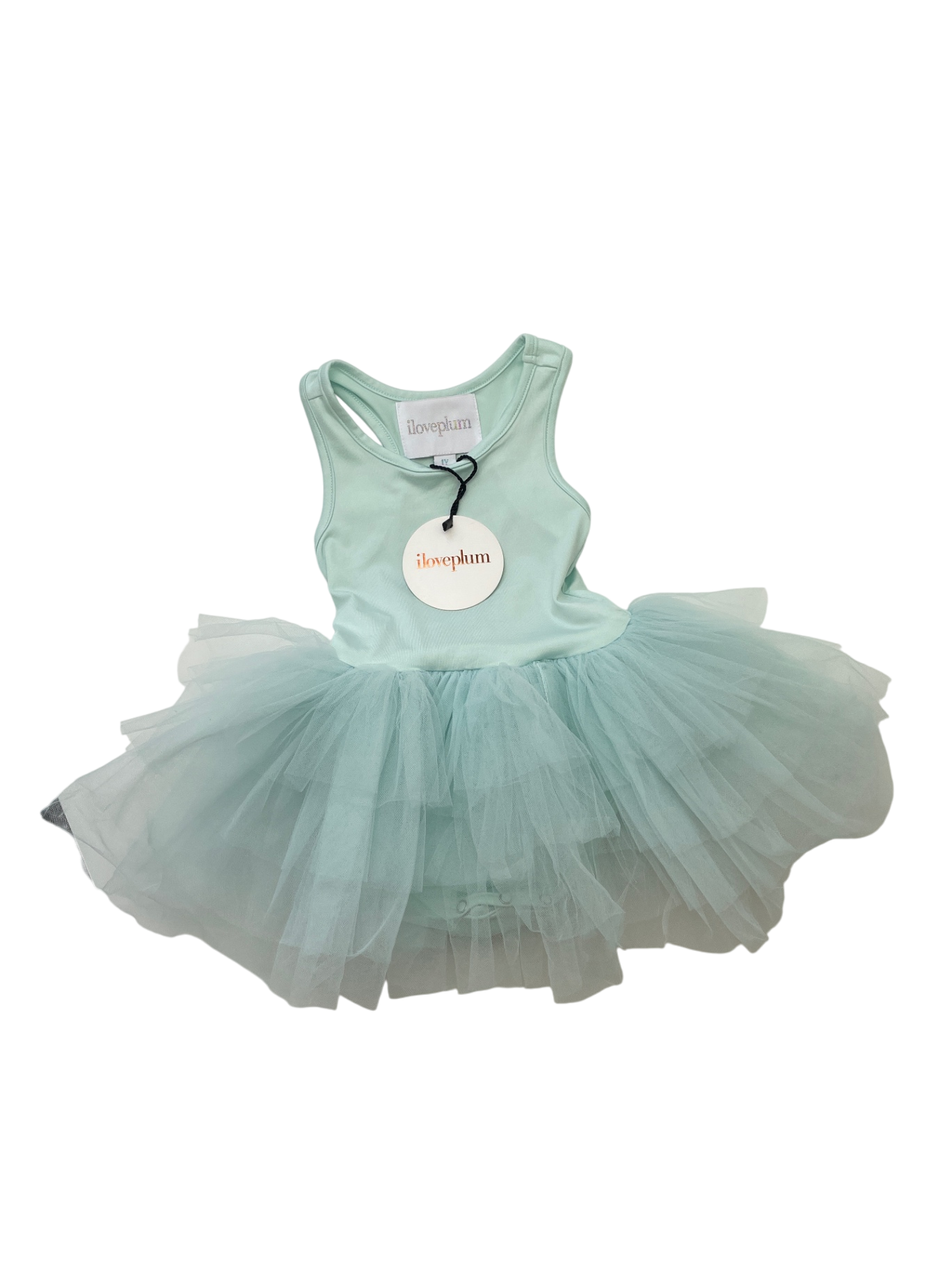 I Love Plum Dress - Blue Tulle Tutu Onesie | size 12 Months
