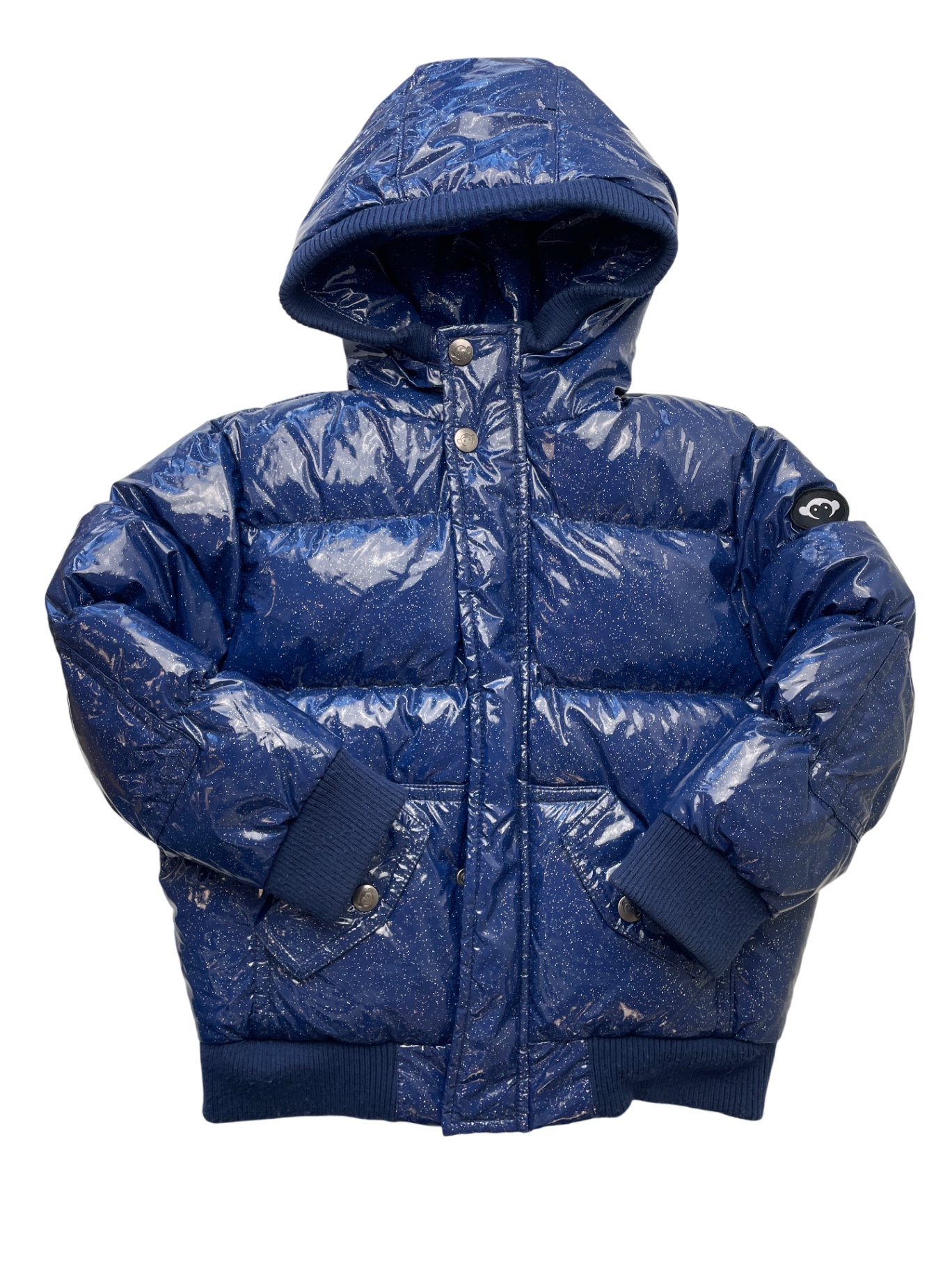 Appaman Coat - Blue Glitter Puffer w/ Hood | size 5T
