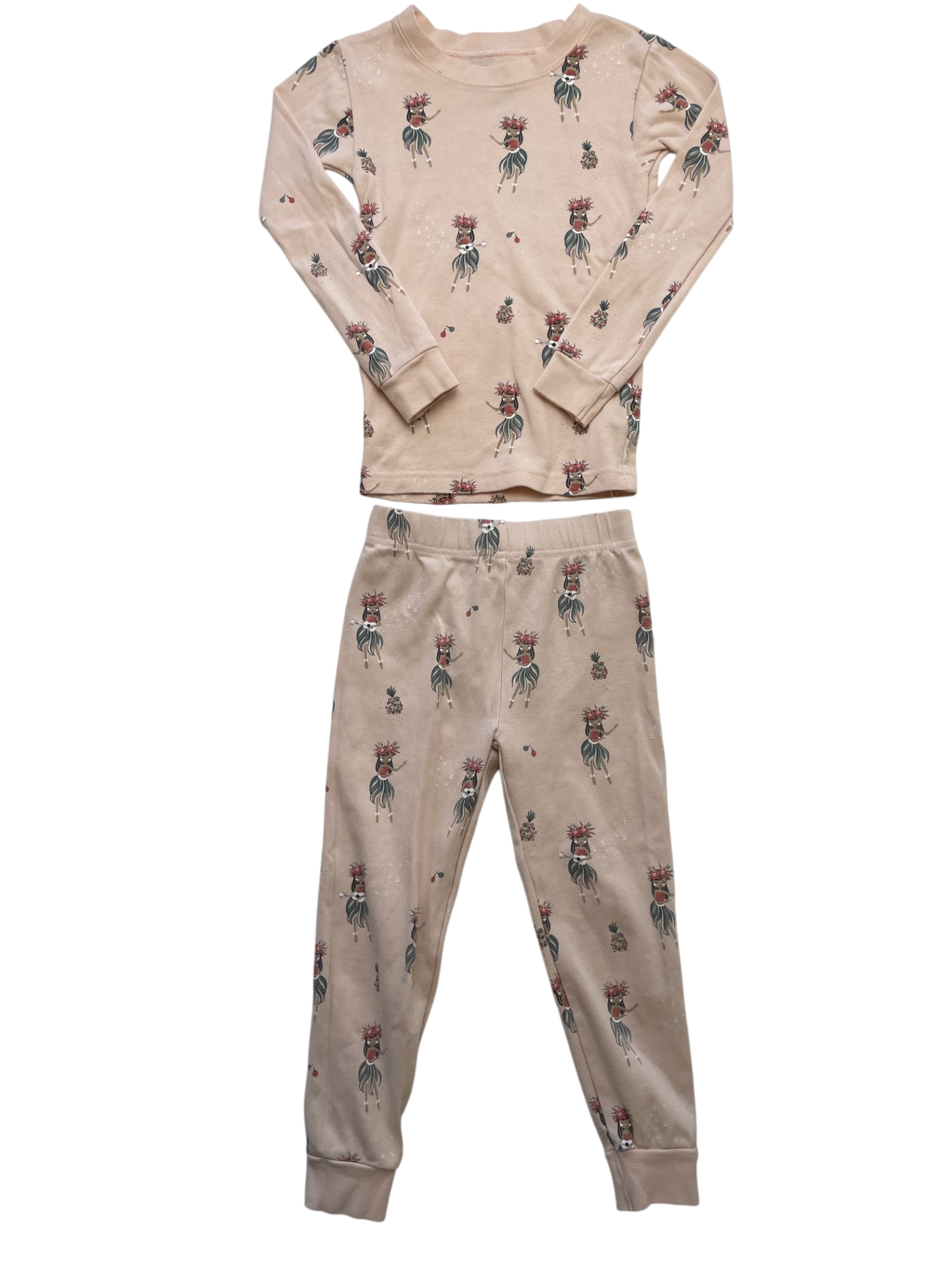 Petit Lem 2 Piece Ensemble - Pink Hula Pattern Long Sleeve + Leggings | size 4T