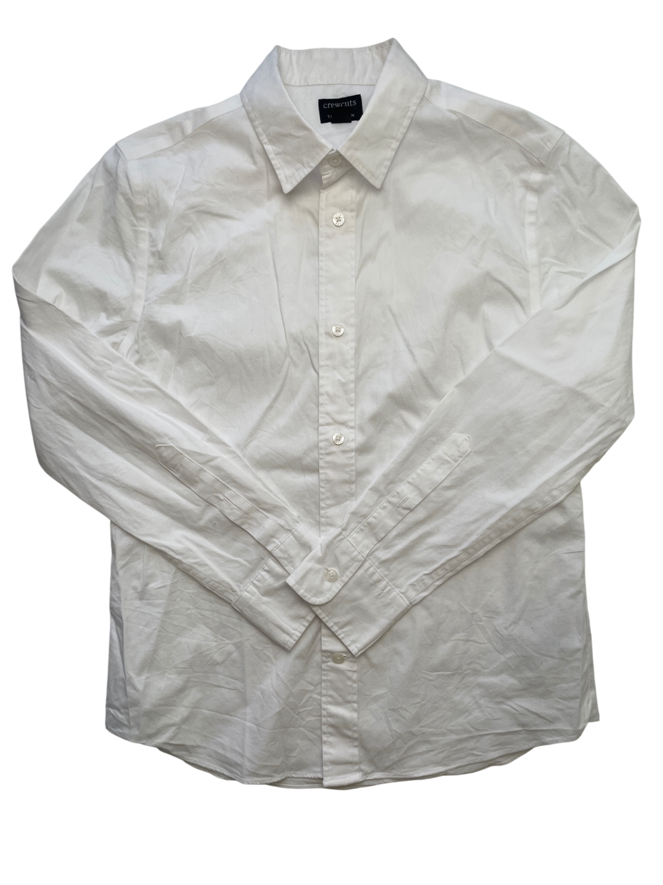 Crewcuts Shirt - White Solid Button Up | size 12