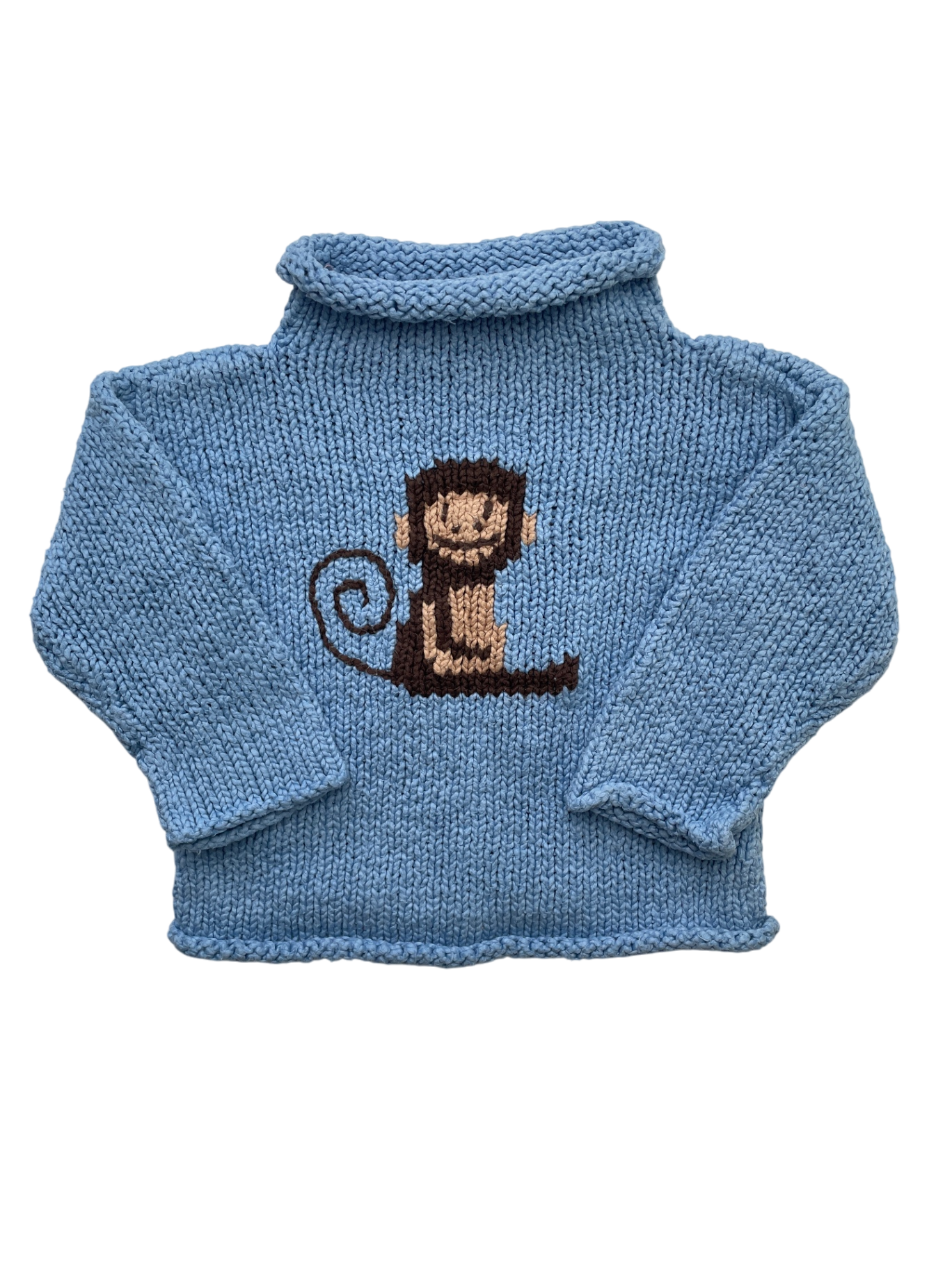 A Touch of Lace Sweater - Blue Knit Monkey 100% Cotton | size 12 Months