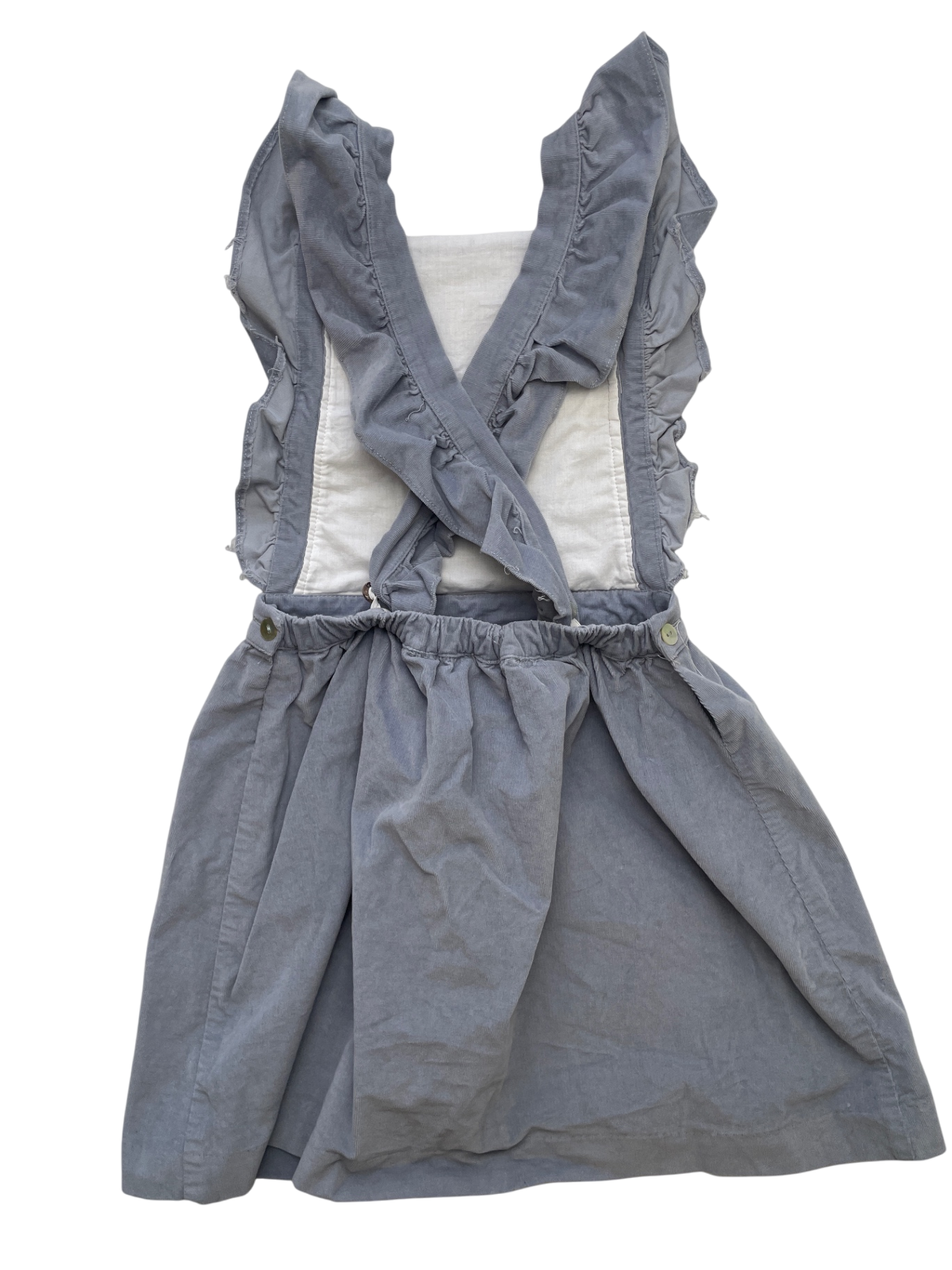 La Coqueta Dress - Blue Corduroy Overall Dress | size 9