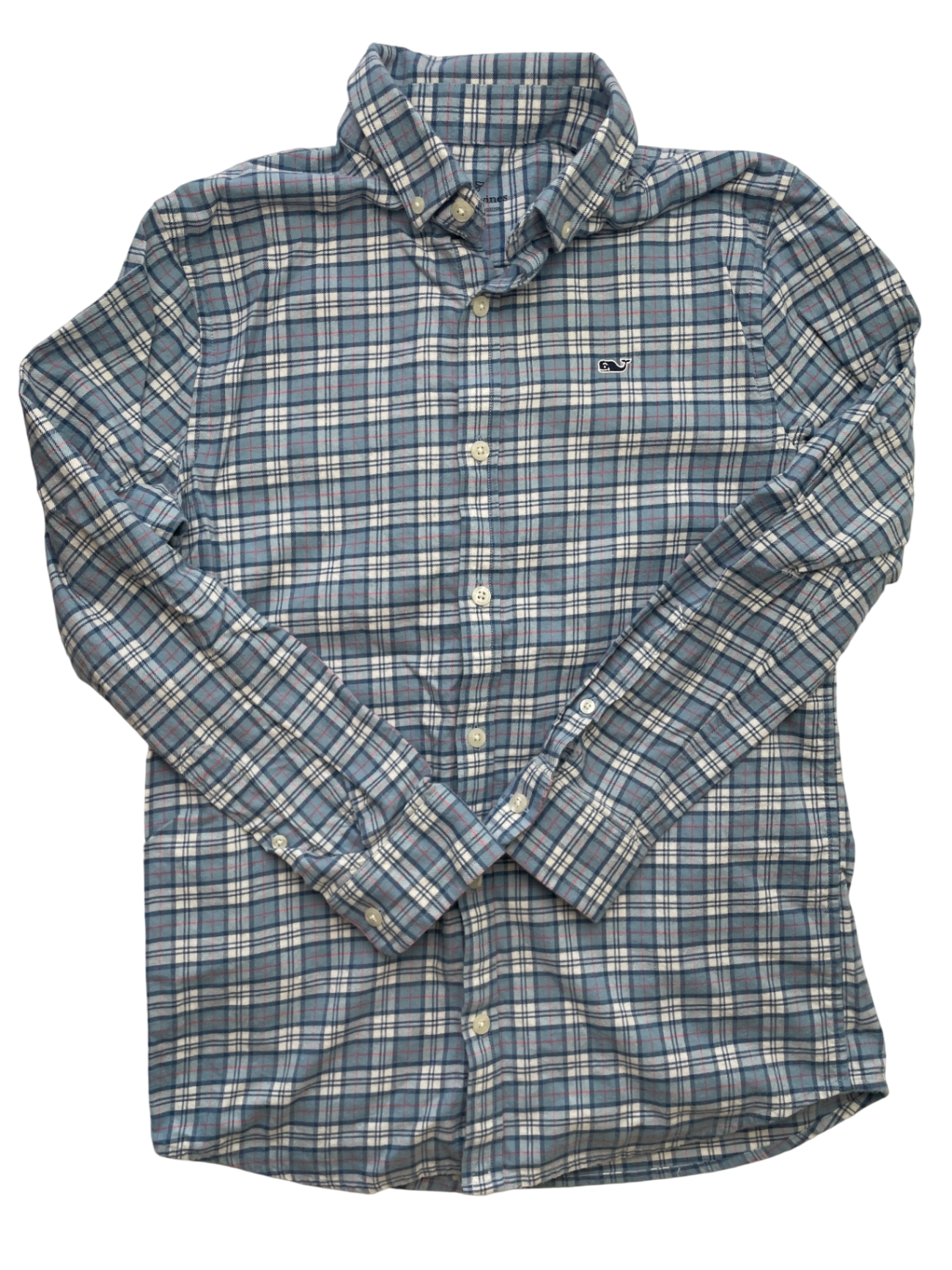 Vineyard Vines Shirt - Blue Plaid Button Down | size 12/14