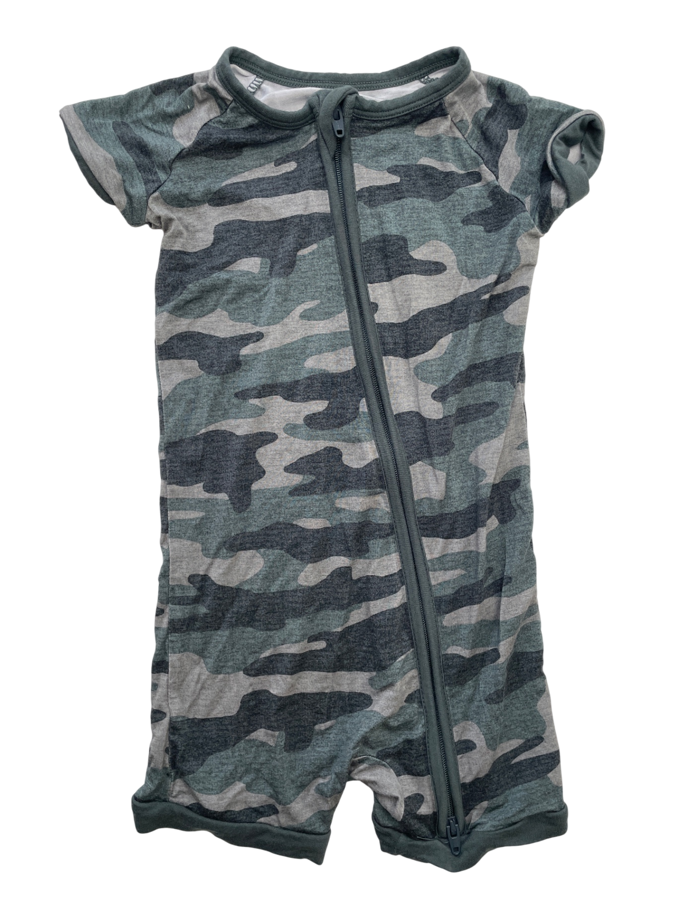 Little Sleepies Onesie - Green Camo Full Zip | size 12 - 18 Months