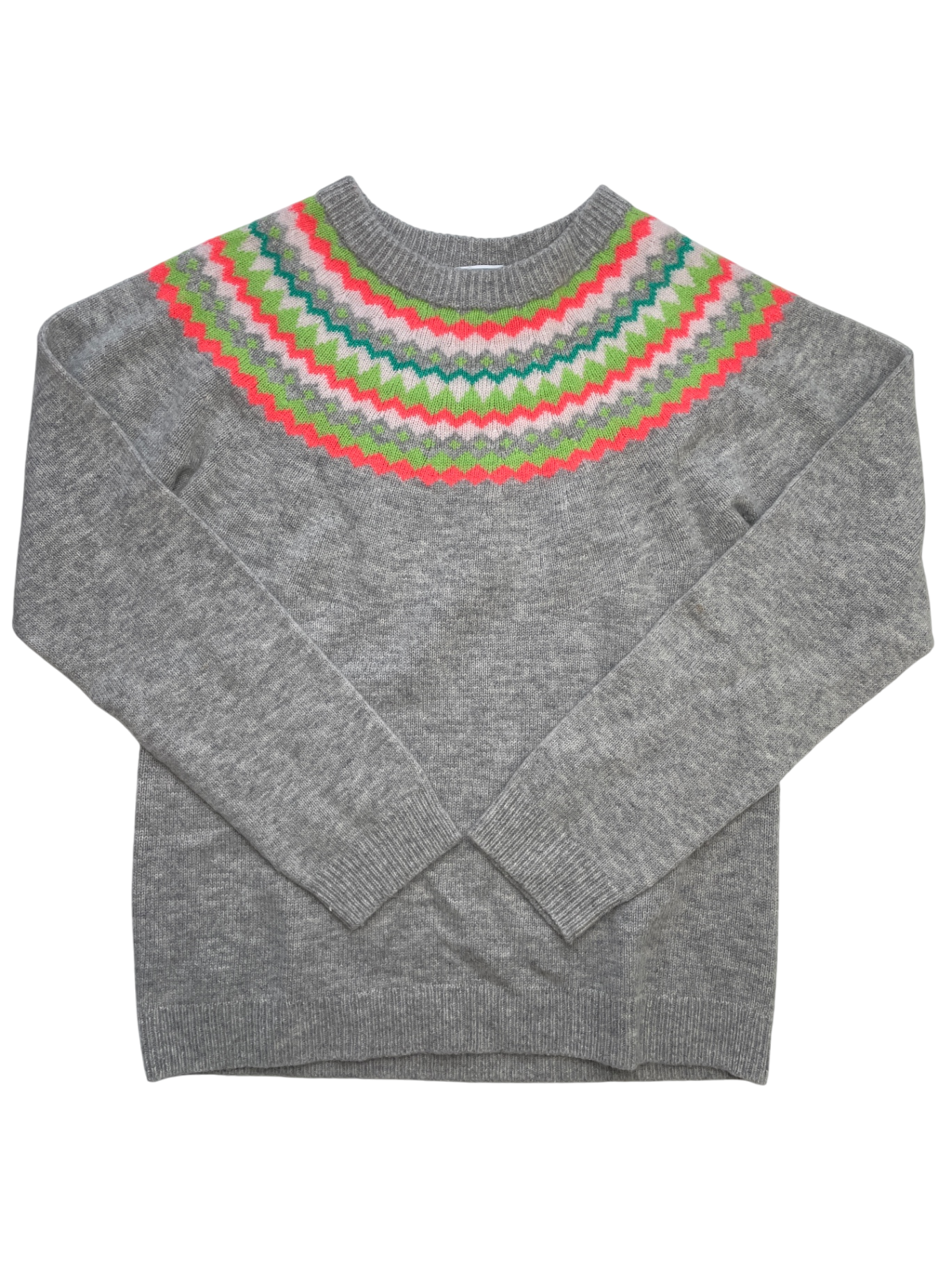 Jacadi Sweater - Gray Fair Isle Knit | size 12