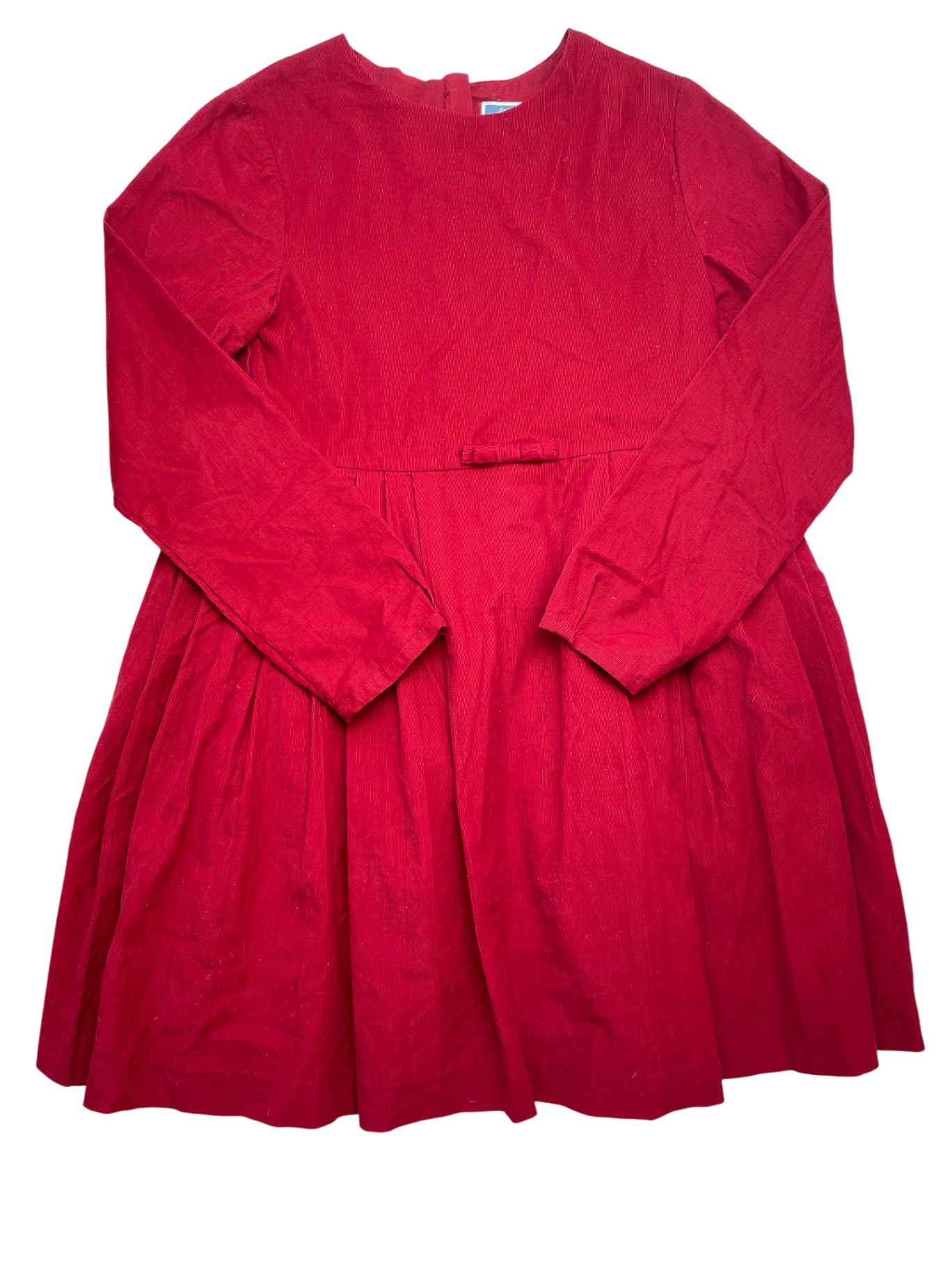 Jacadi Dress - Red Long Sleeve Corduroy