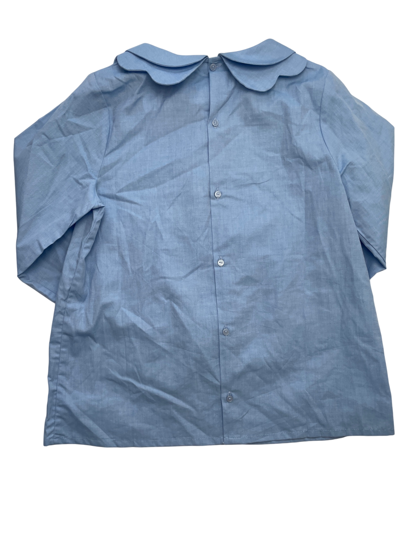 Jacadi Shirt - Blue Solid Peter Pan Collar | size 12
