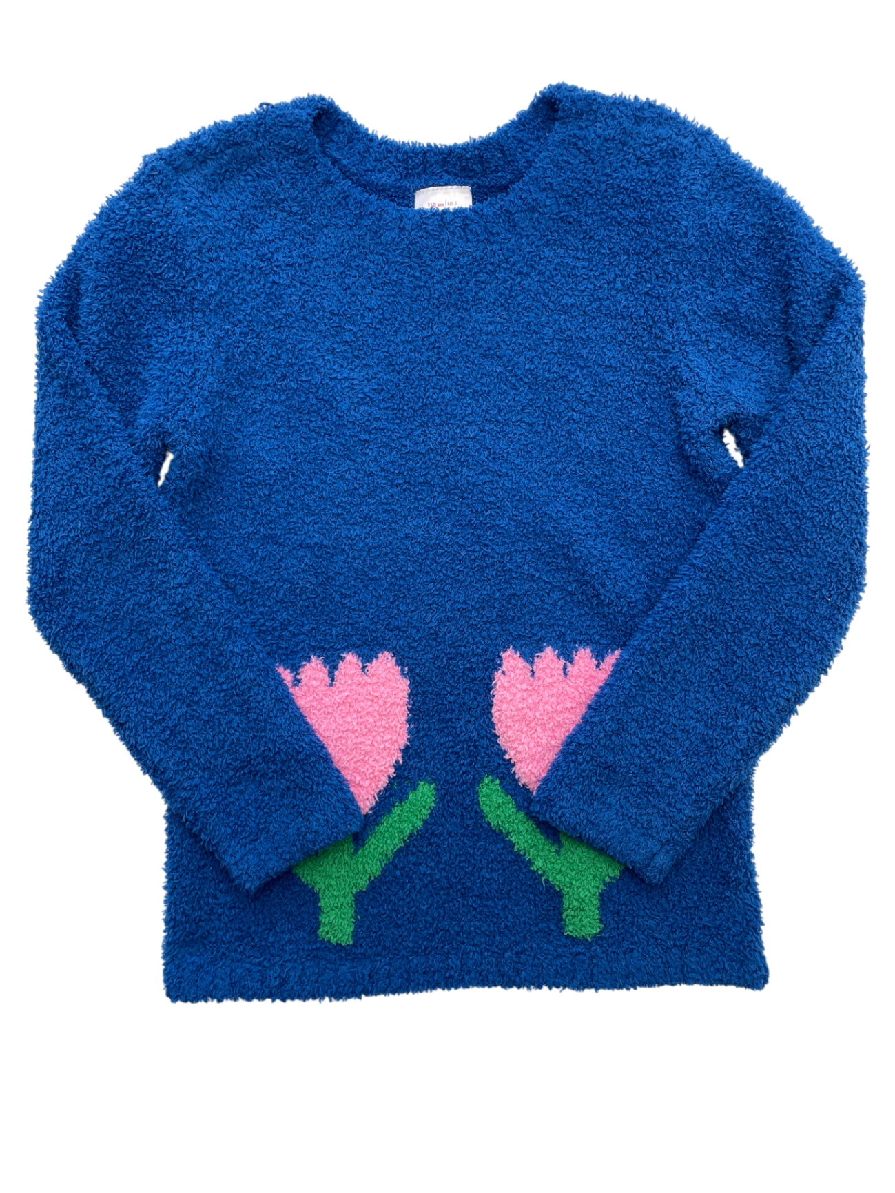 Hanna Andersson Sweater - Blue Fuzzy + Flowers | size 5T