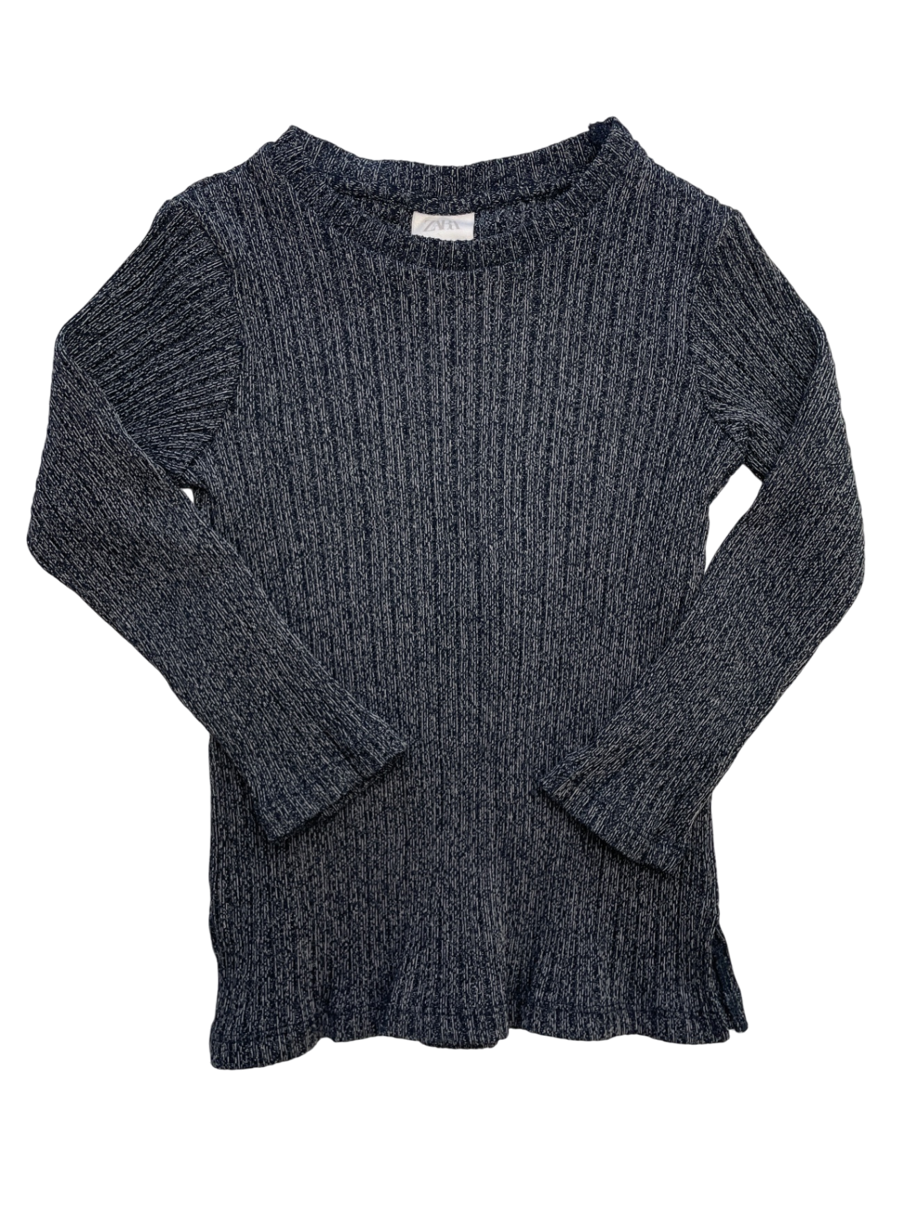 Zara Shirt - Black Ribbed Long Sleeve | size 6/7
