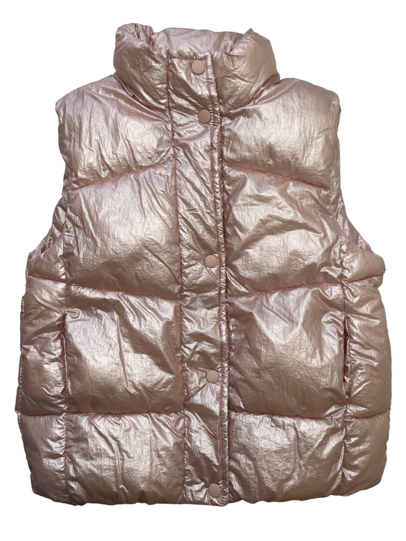Zara Vest - Pink Metallic Puffer | size 3T/4T