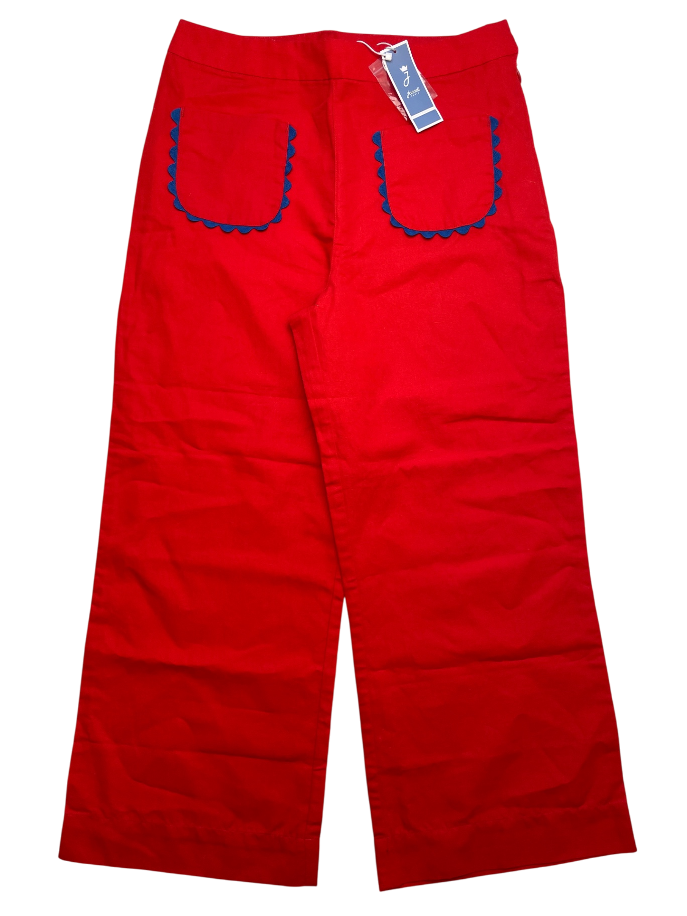 Jacadi Pants - Red Wide Leg Scalloped Pocket | size 12