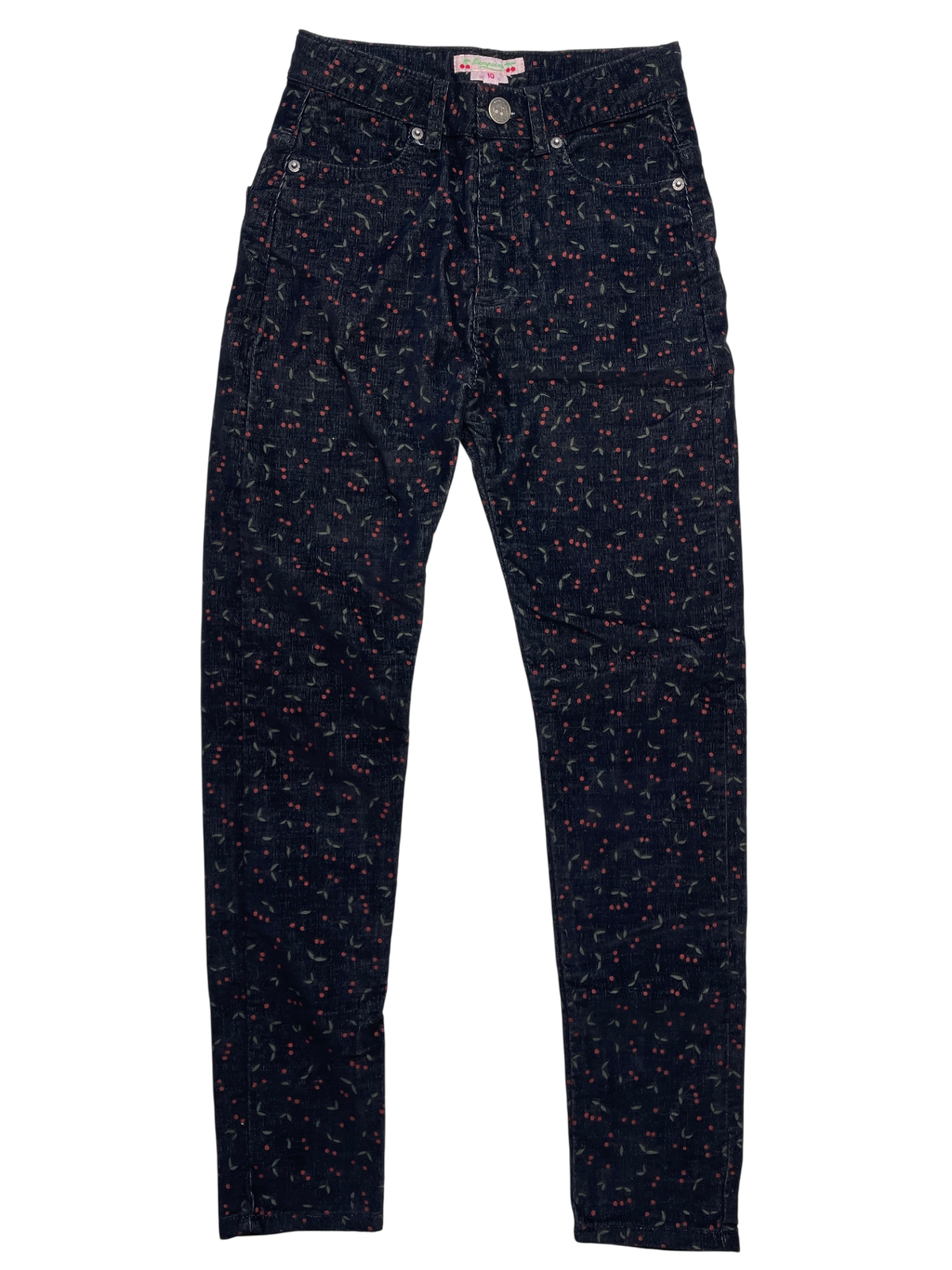 Bonpoint Pants - Black Velvet Cherry Pattern | size 10