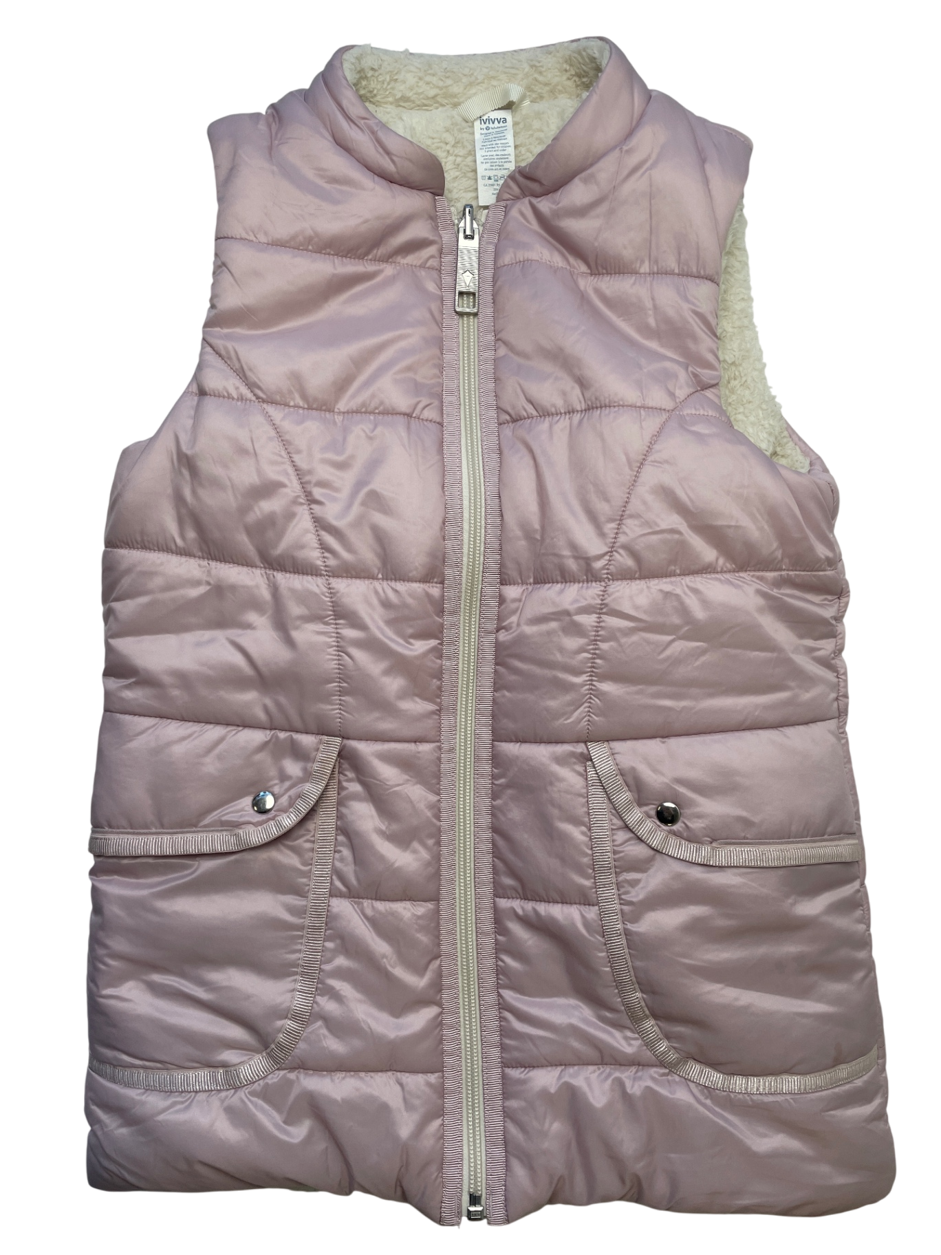 Ivivva Vest - Pink Sherpa Lined Reversible Puffer | size 8