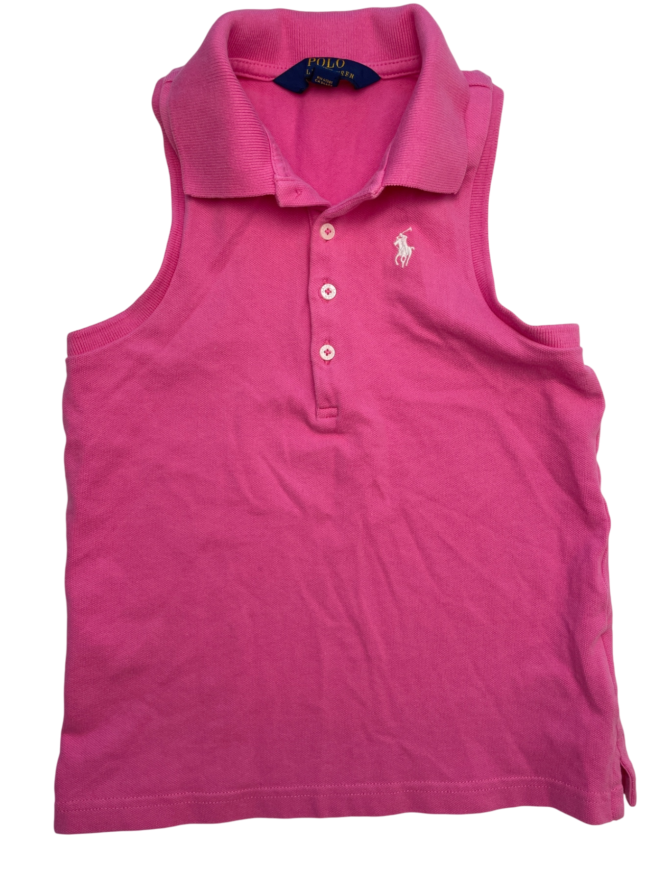 Polo Ralph Lauren Shirt - Pink Sleeveless Polo | size 7