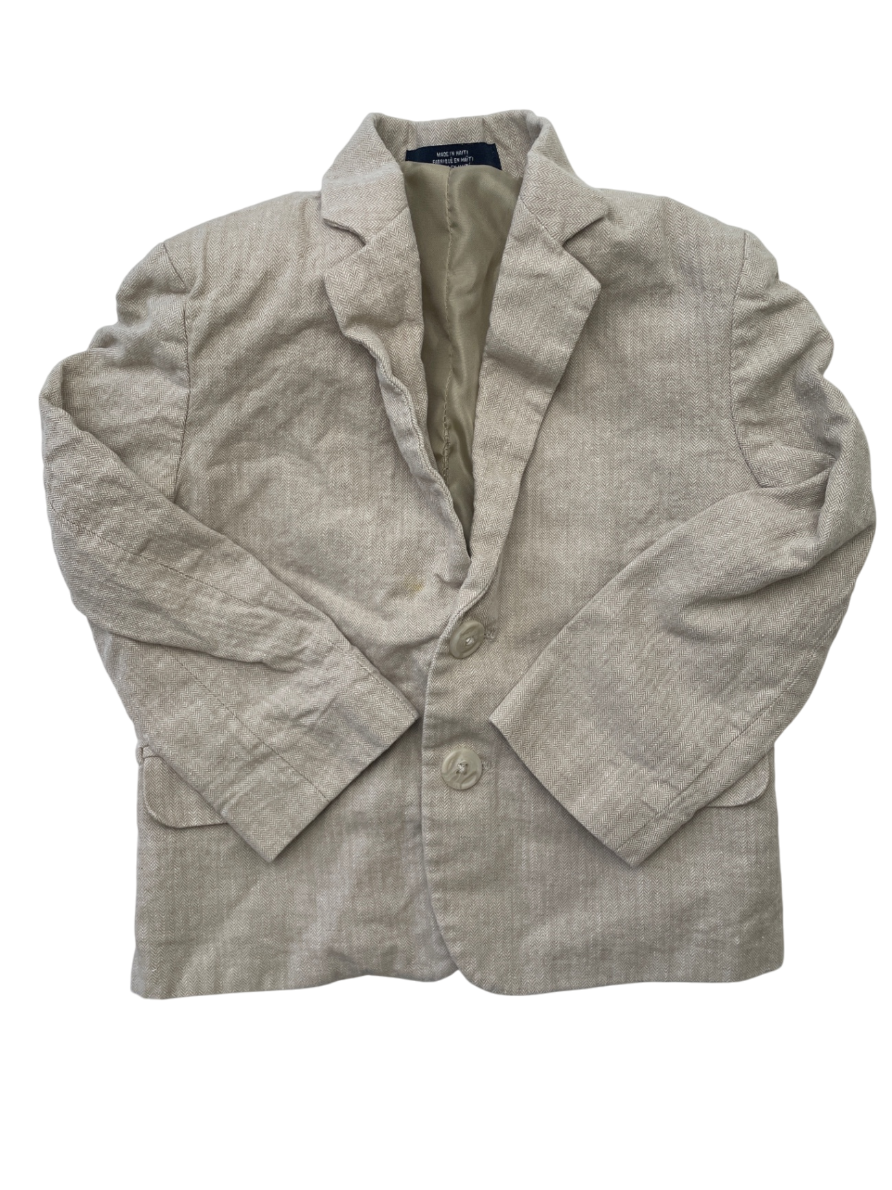 Nautica Jacket - Tan Herringbone + Shoulder Pads | size 3T