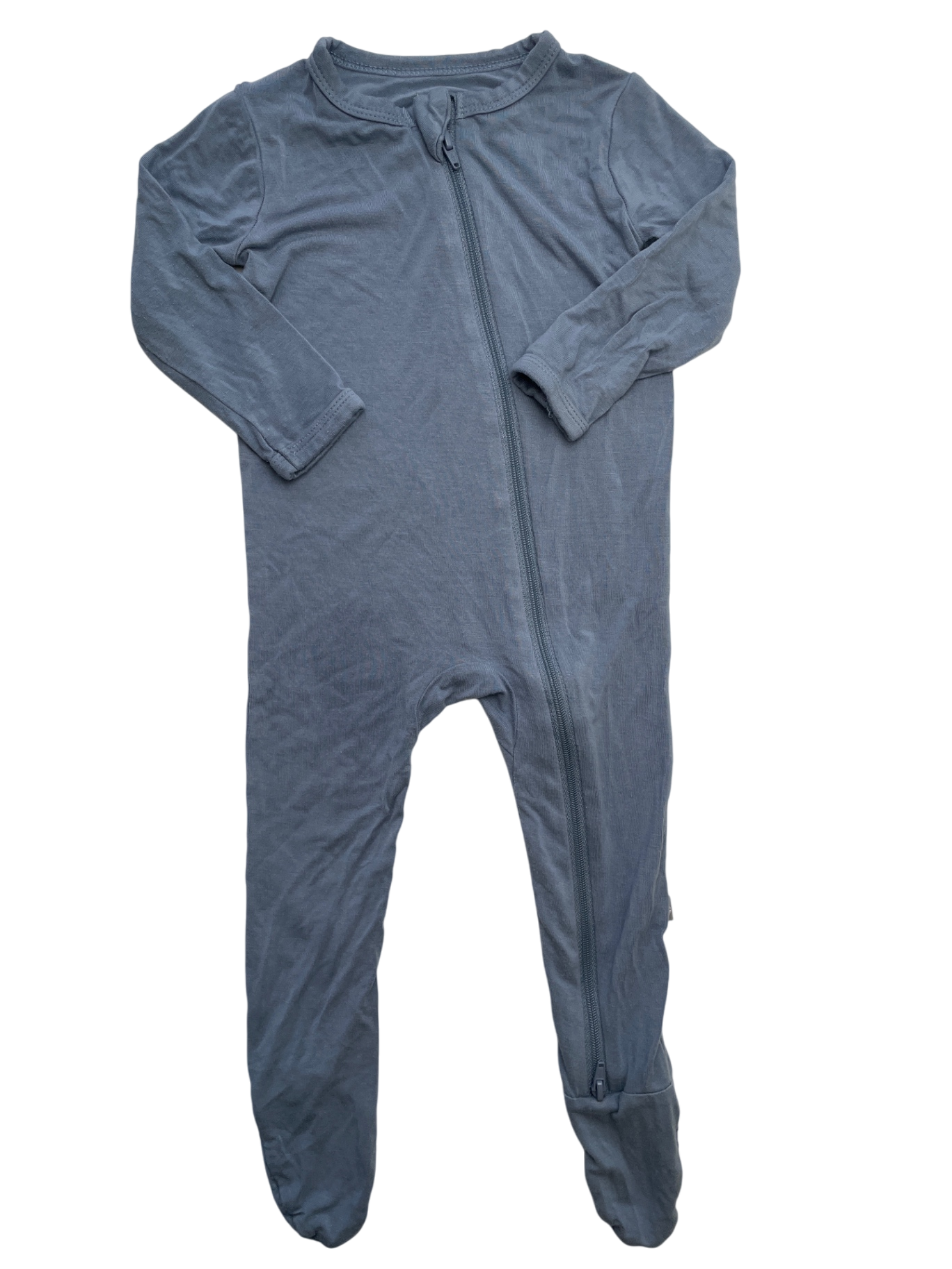 Kyte Onesie - Blue Solid Full Zip | size 6 - 12 Months