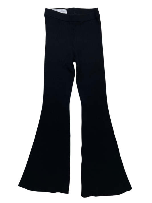 Zara Leggings - Black Ribbed Flare Solid | size 9/10