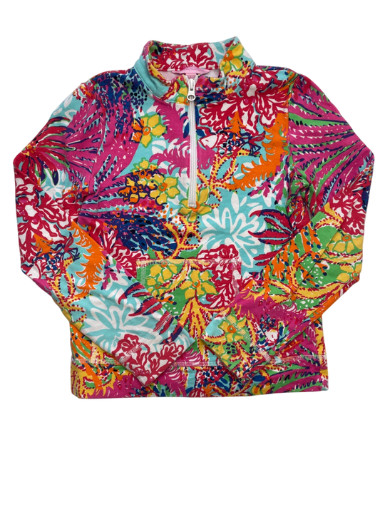 Lilly Pulitzer Sweatshirt - Multicolor Bright Floral 1/4 Zip | size 8/10