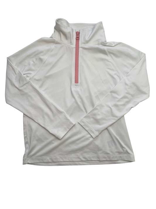 Crewcuts Sweatshirt - White Pink Zipper 1/4 Zip | size 6/7