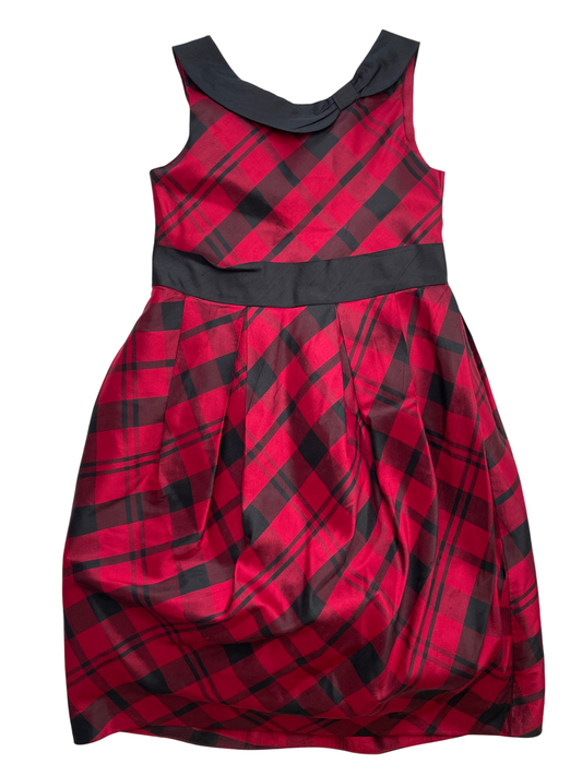 Janie and Jack Dress - Red Plaid Sleeveless + Bow Collar | size 7