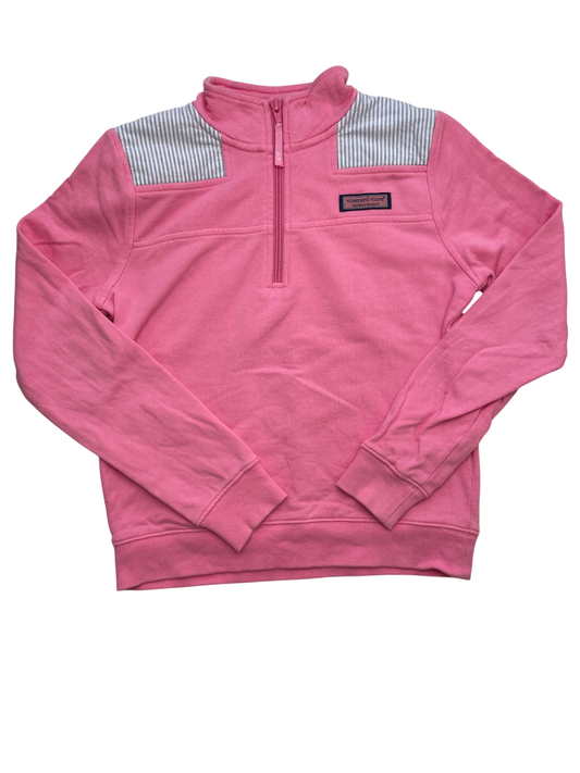 Vineyard Vines Sweatshirt - Pink Seersucker Shep Shirt | size 7/8