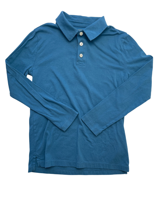 Crewcuts Shirt - Blue Long Sleeve Polo | size 6/7