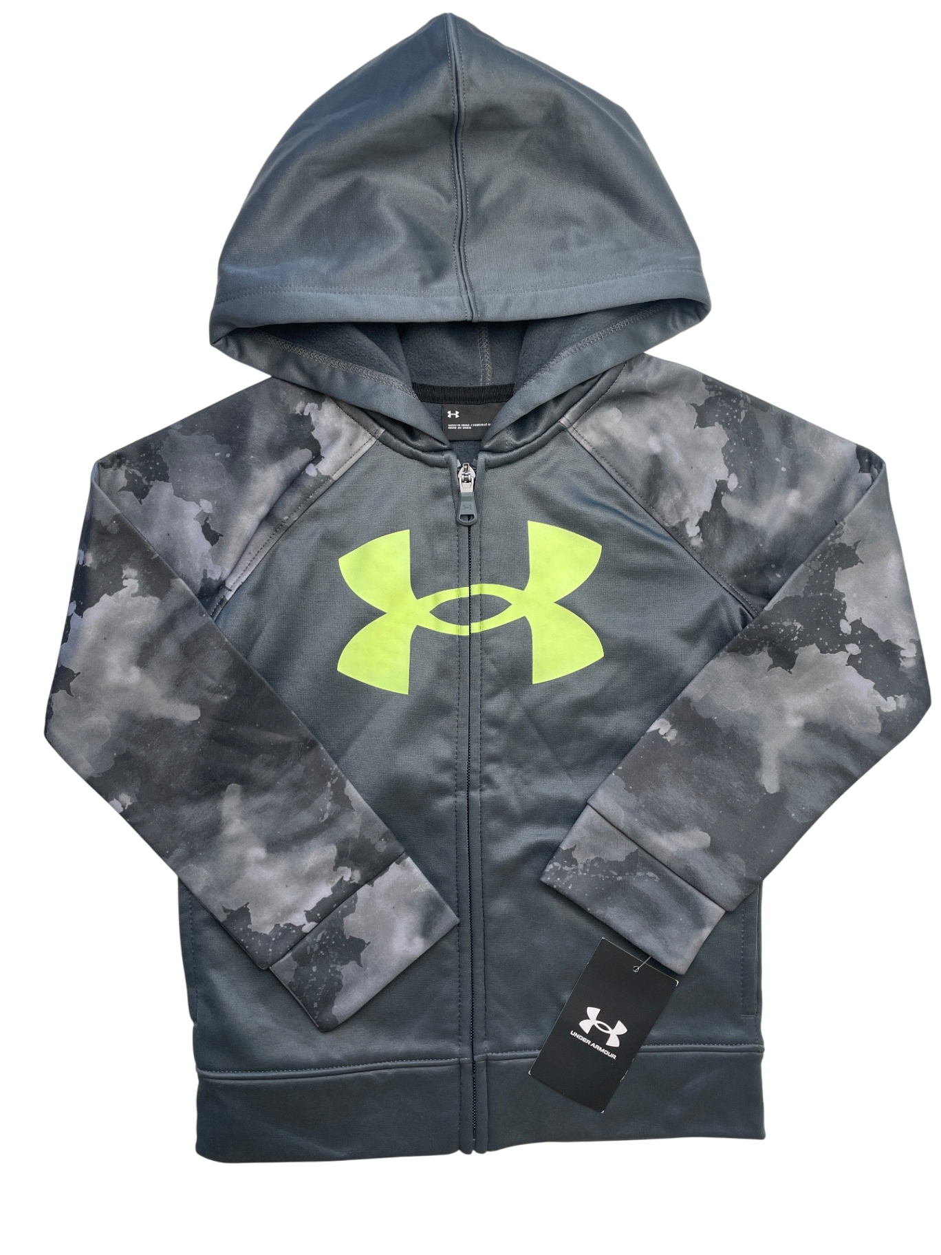 Under Armour Sweatshirt - Gray Marbled Sleeves Full Zip Hoodie | size 5T