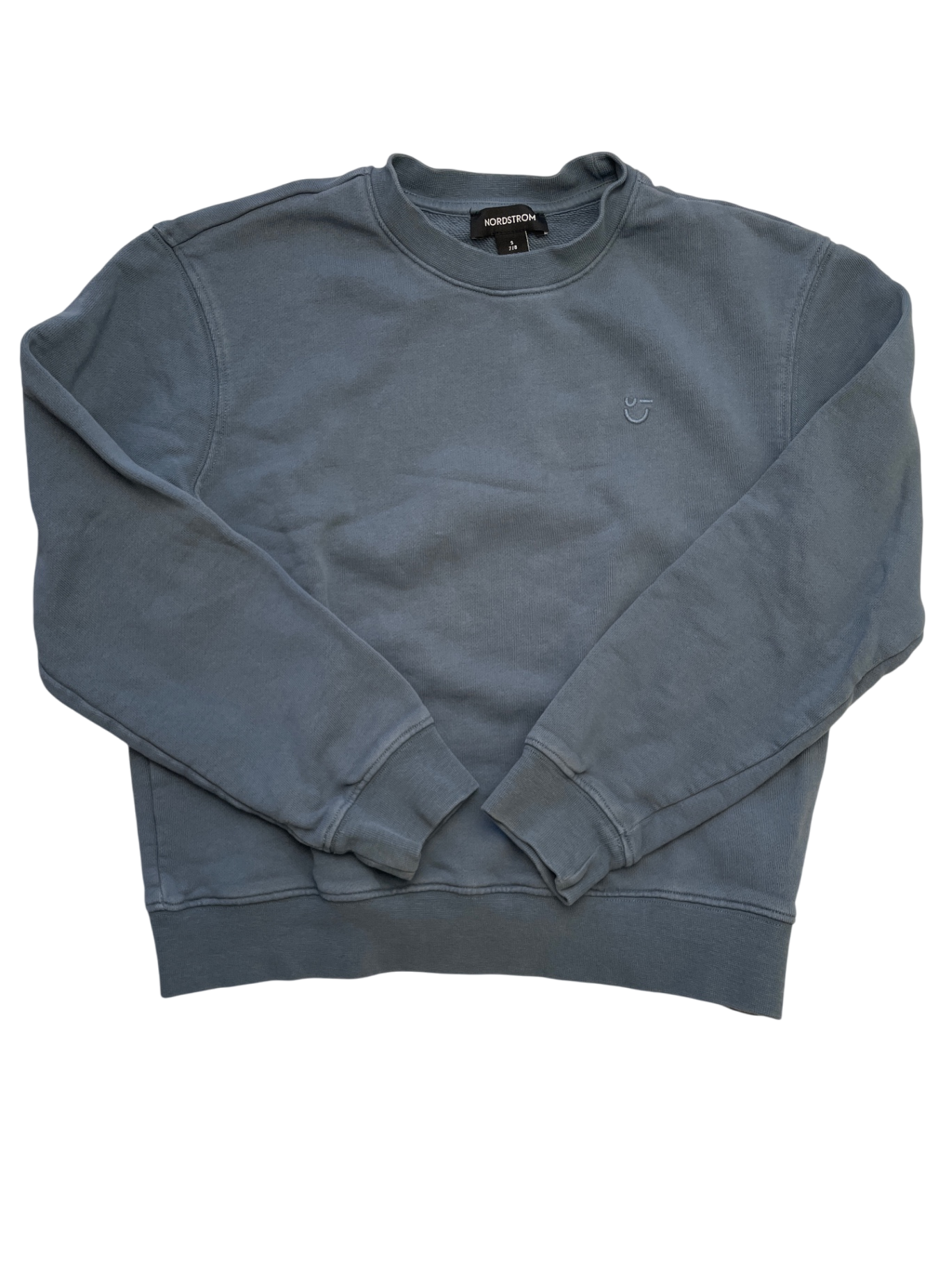 Nordstrom Sweatshirt - Blue Solid Crewneck | size 7/8