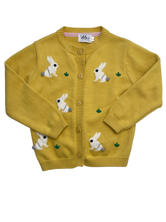 Lola & The Boys Sweater - Yellow Knit Bunny Cardigan | size 2T