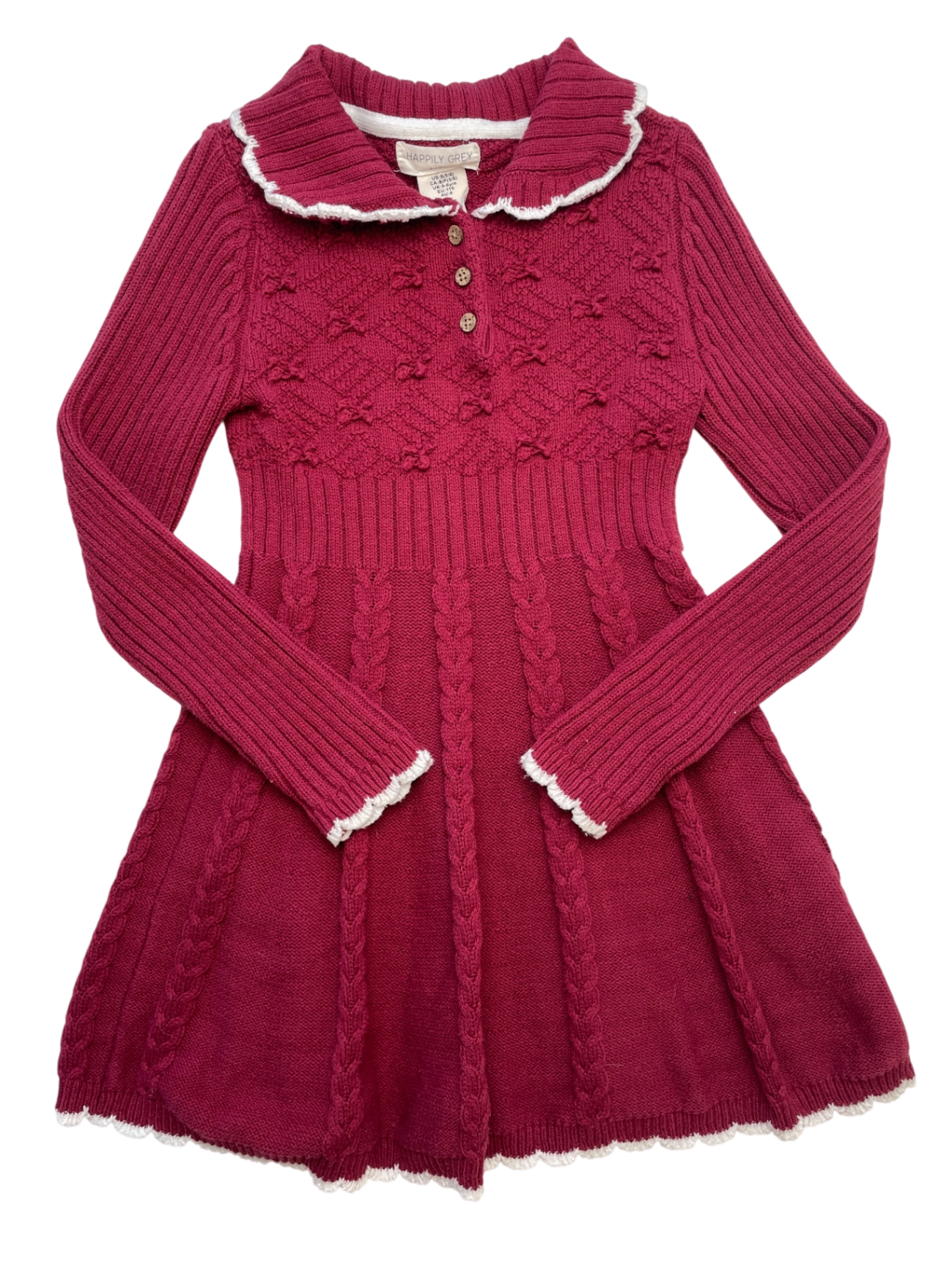 Happily Grey Dress - Red Long Sleeve Sweater Dress | size 5T/6