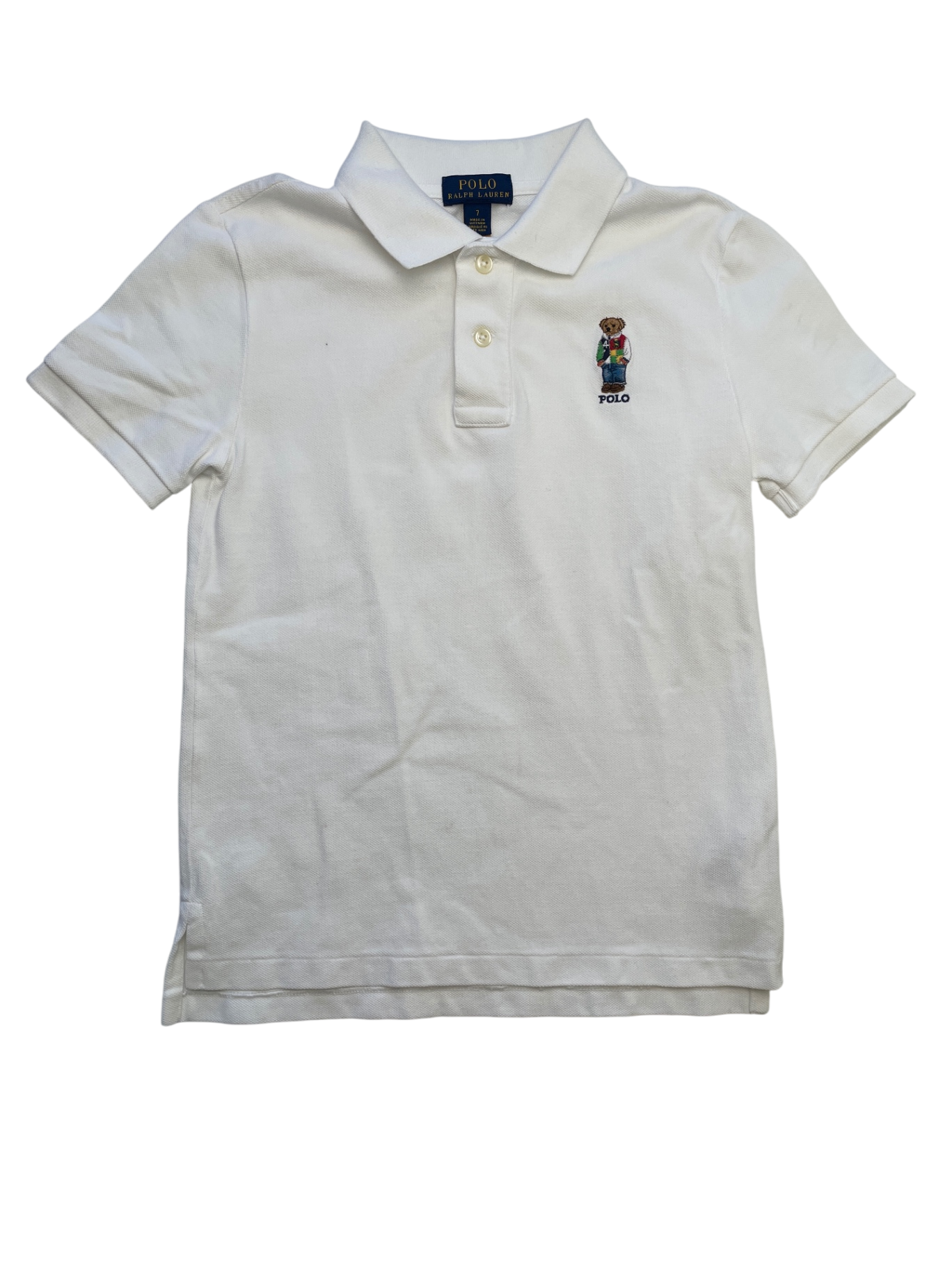 Polo Ralph Lauren Shirt - White Bear Embroidery Polo | size 7