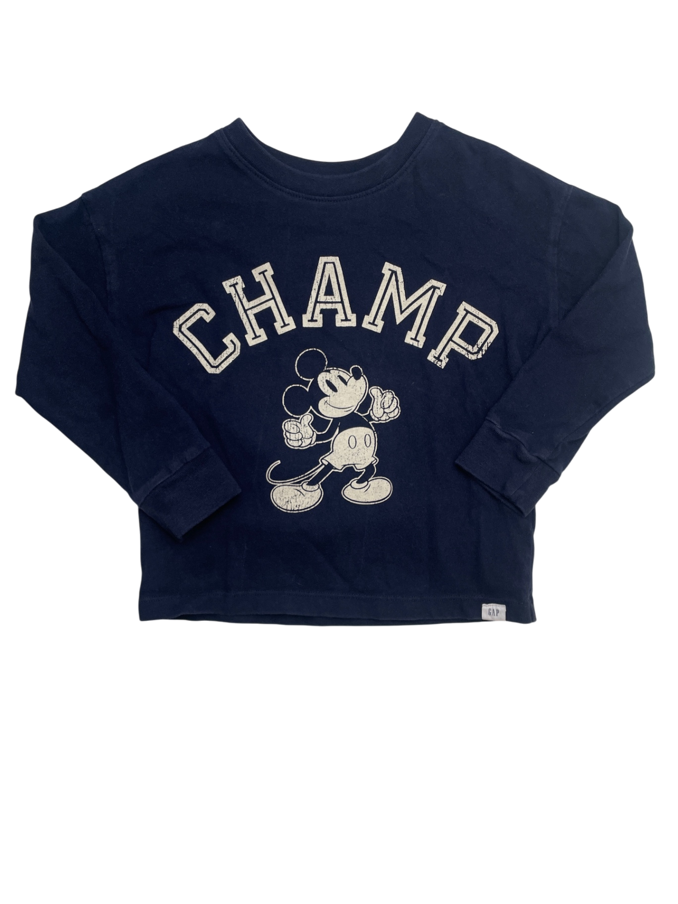 Baby Gap Long Sleeve T-Shirt - Navy Blue 'Champ' Mickey Mouse | size 4T