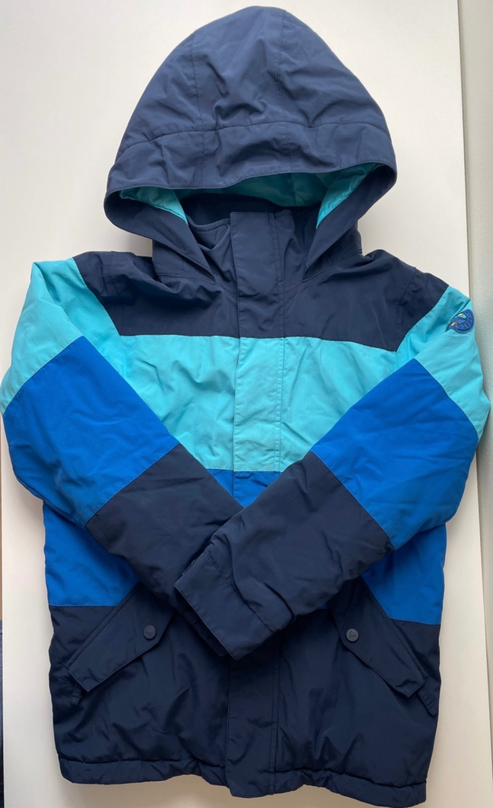 Burton Coat - Blue Color Block Skimmer Jacket | size 14/16